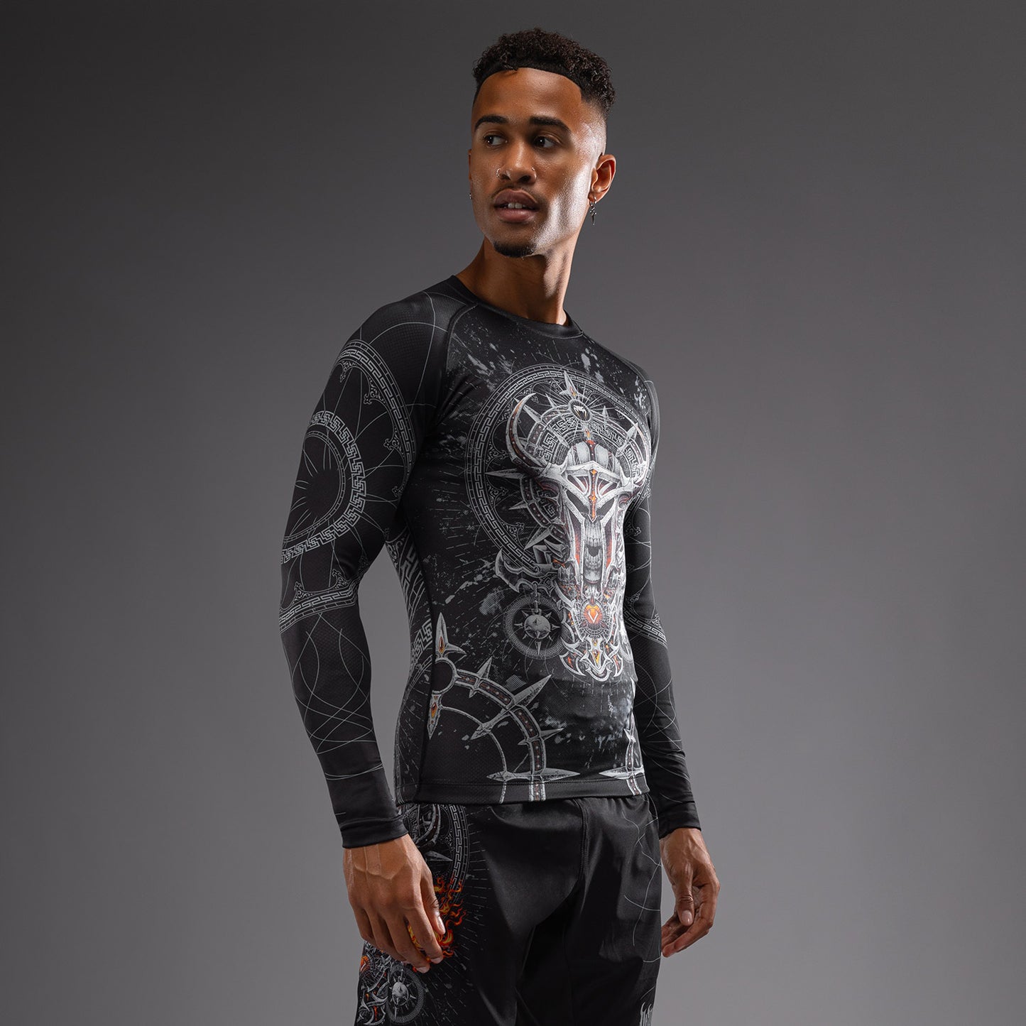 Venum Gladiator 5.0 Rashguard A Maniche Lunghe - Nero/Argento