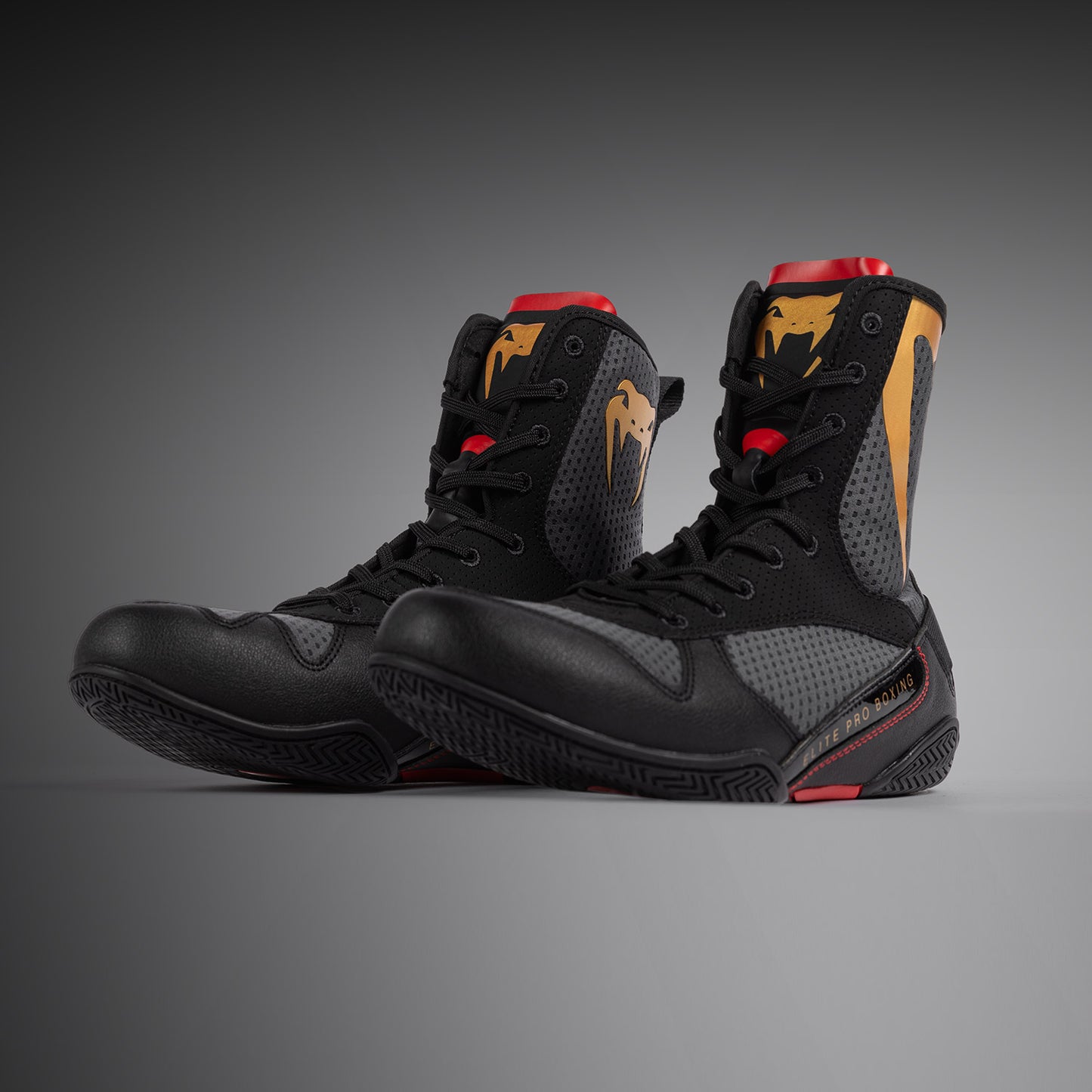 Venum Elite Scarpe da Boxe - Grigio Tempesta/Oro