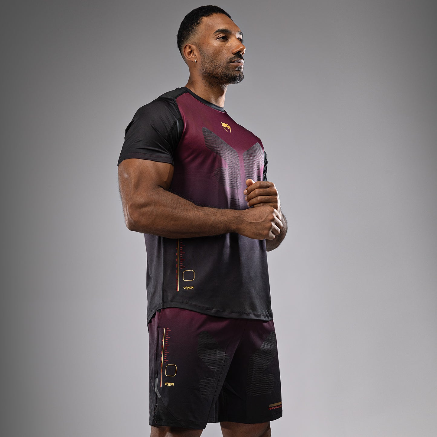 Venum Tactical XT Maglietta Dry Tech Uomo - Nero/Borgogna/Oro
