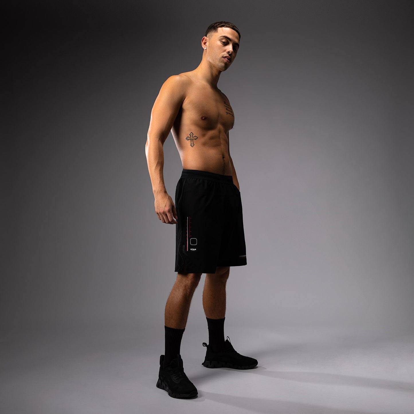 Venum Tactical XT  Pantaloncini da allenamento da uomo - Nero/Rosso fuoco