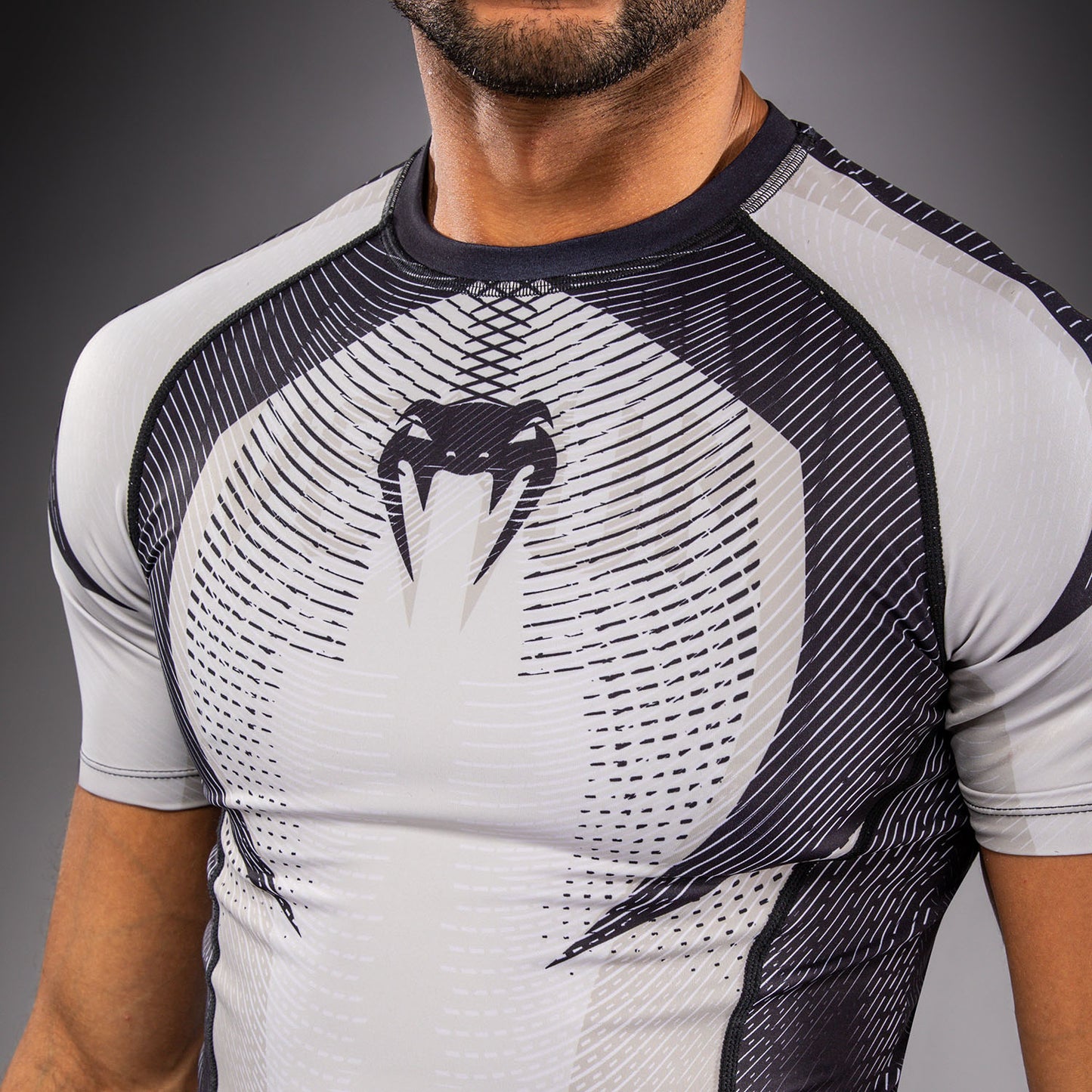 Venum Galactic 3.0 Rashguard a Maniche Corte - Bianco Sporco/Nero