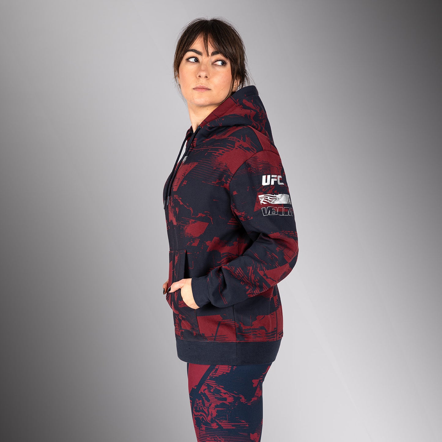 UFC Zenith by Venum Authentic Fight Week Felpa Donna - Blu navy/Bordeaux/Argento