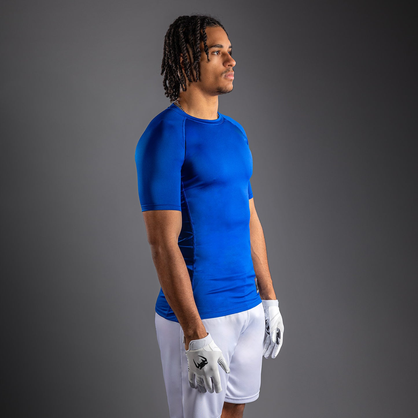 Venum Lineup Maglietta a Compressione a Maniche Corte Royal - Blu/Bianco