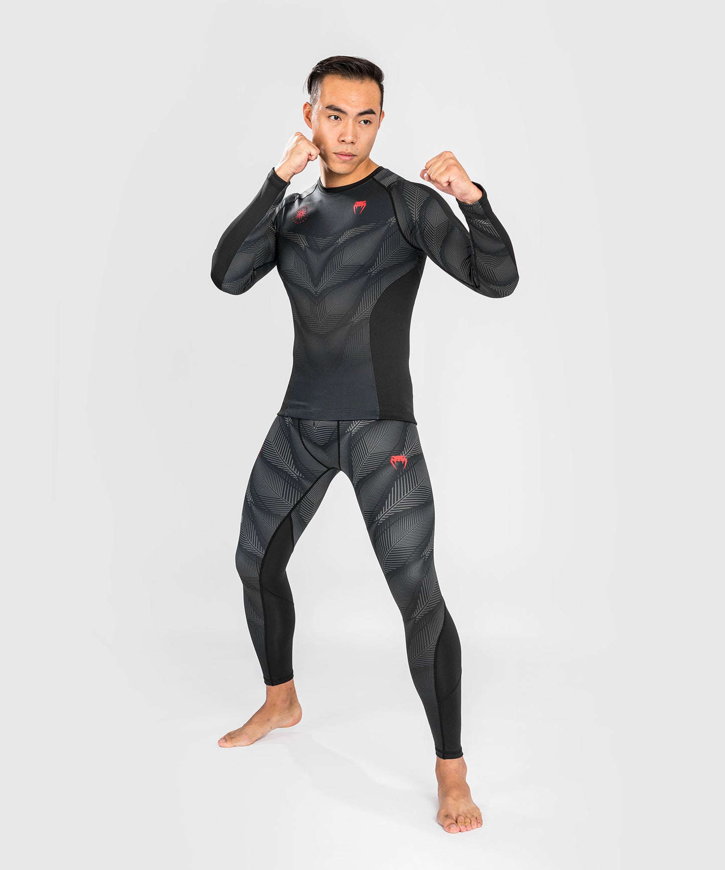 Maglietta Venum Phantom Compression - Maniche lunghe - Nero/Rosso