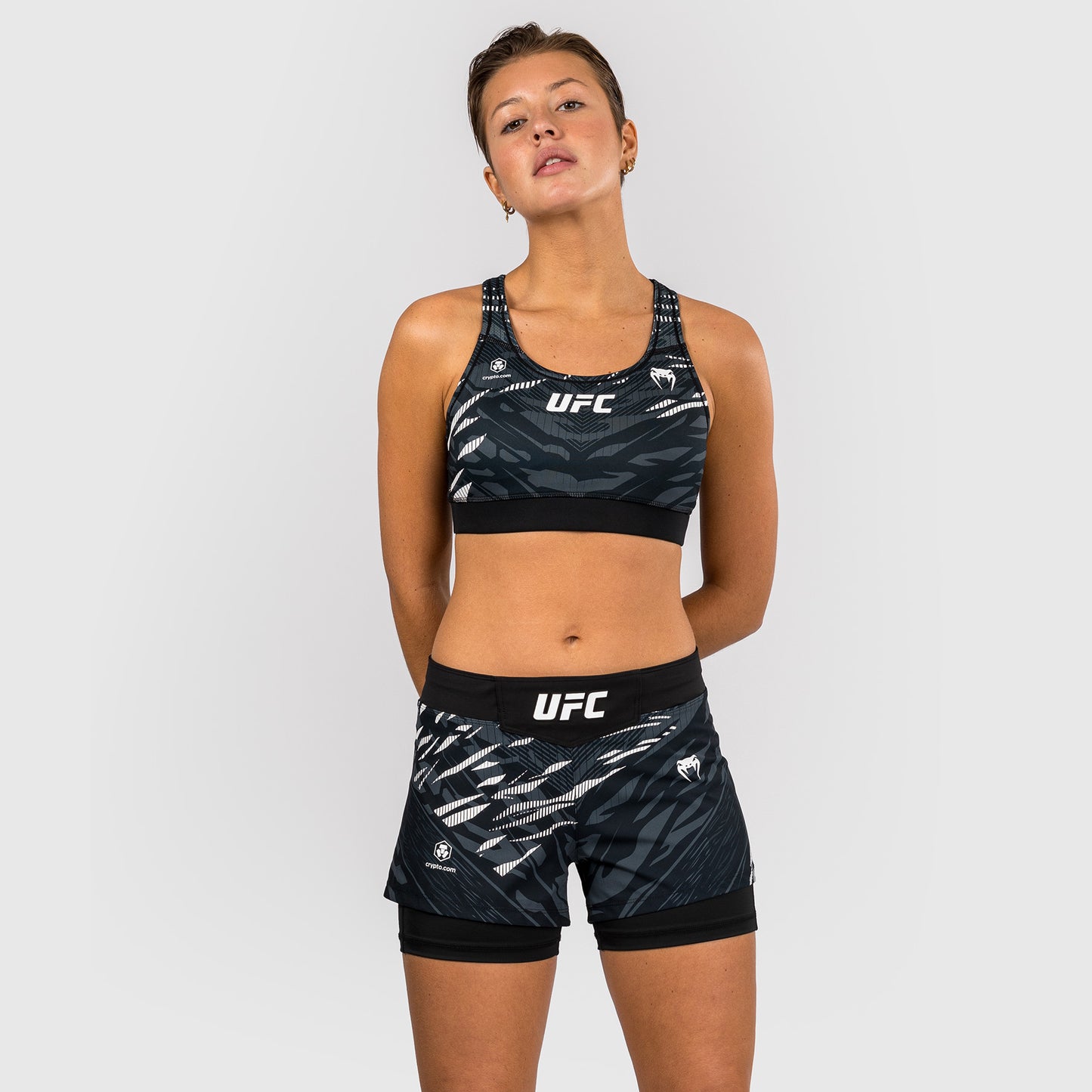 UFC Fusion by Venum Personalizzati Authentic Fight Night Shorts da Lotta per Donna - Nero