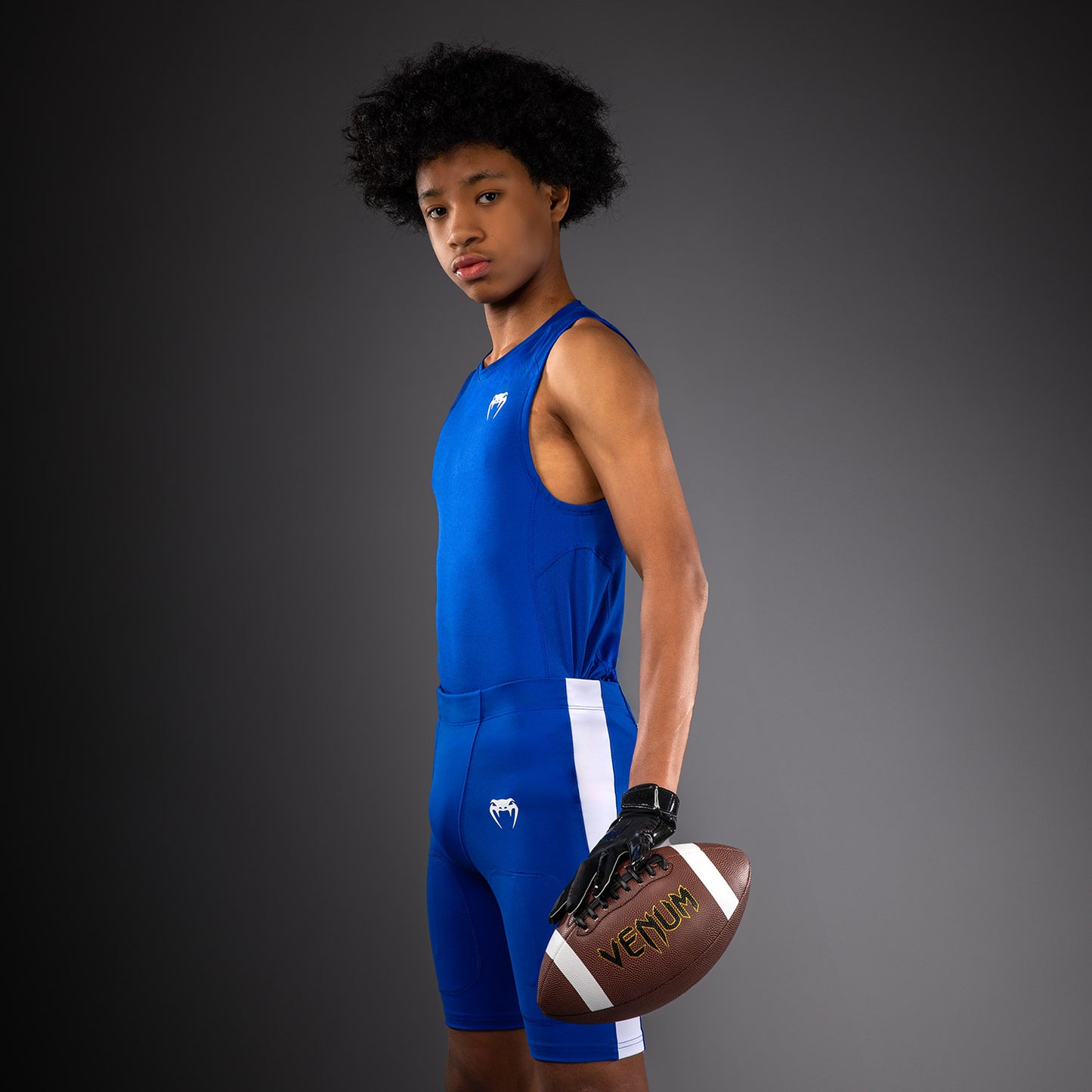 Venum Elite Football Maglietta a Compressione Senza Maniche Da Calcio per Bambini - Blu Reale