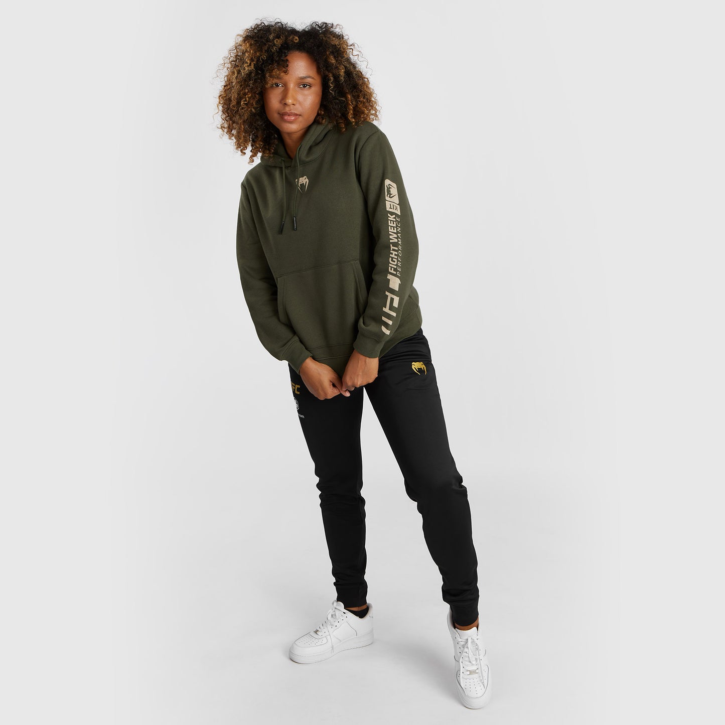 UFC Adrenaline by Venum Fight Week Felpa con cappuccio da Donna - Khaki