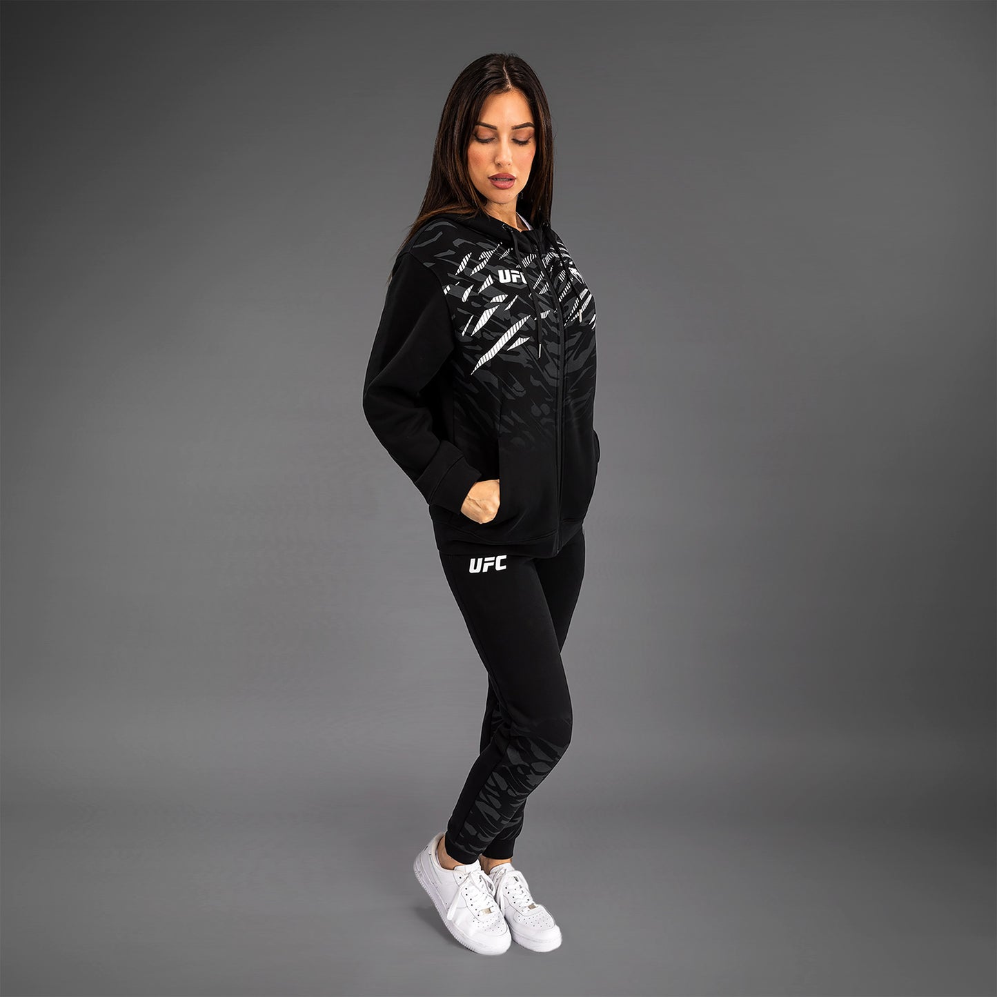 UFC Fusion by Venum Replica Felpa con Zip per Donna - Nero