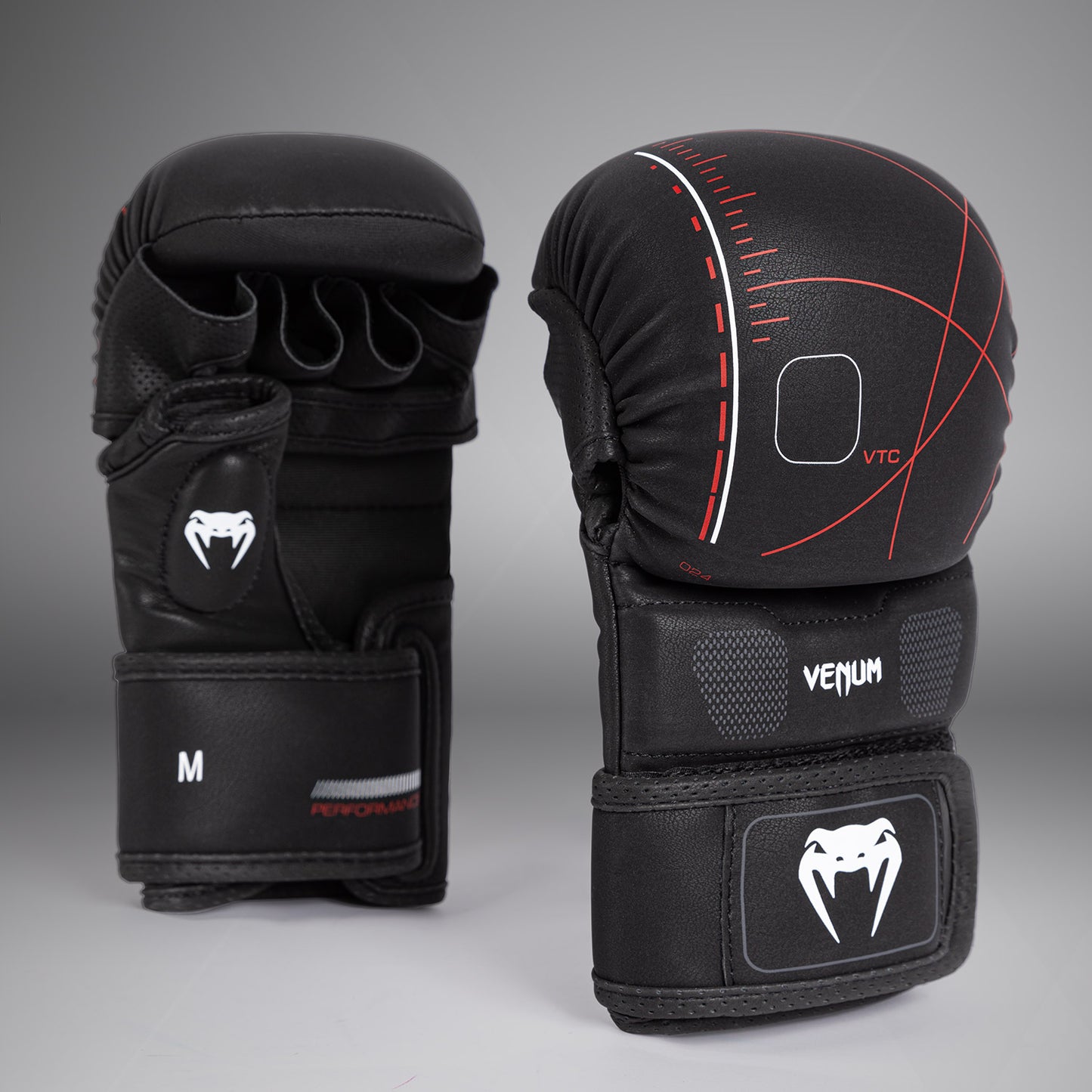 Venum Tactical XT Guanti da sparring MMA - Nero/Rosso fuoco