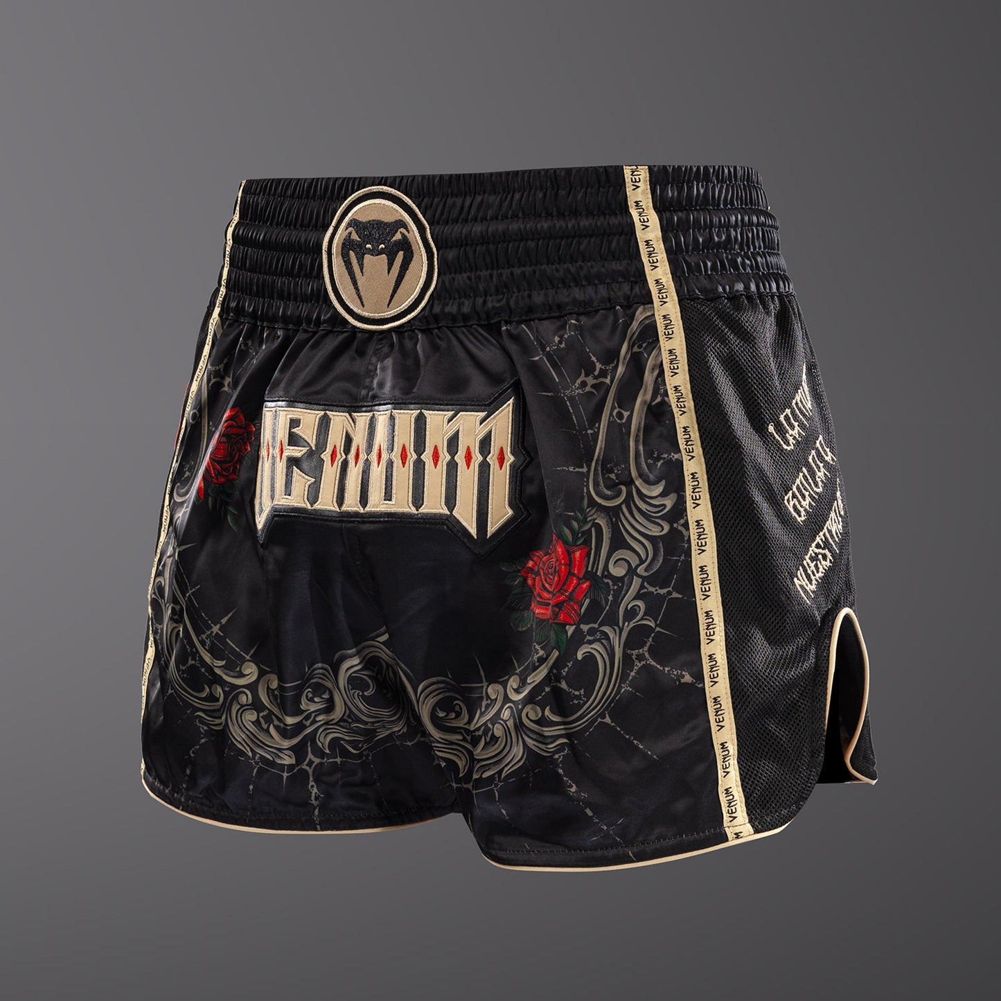 Venum Santa Muerte 5.0 Pantaloncini da Muay Thai - Nero Profondo/Oro