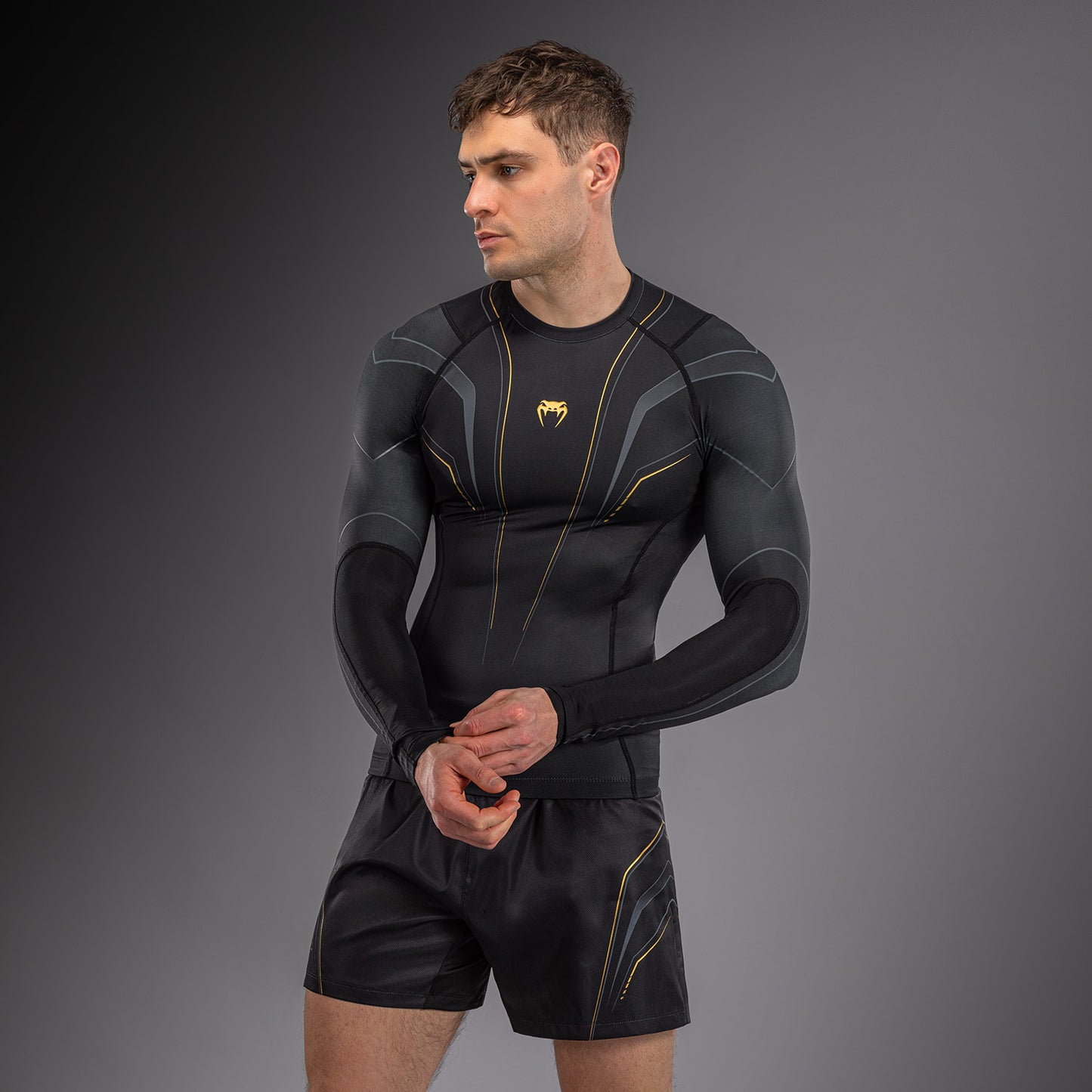 Venum Streamline Rashguard a Maniche Lunghe – Nero/Oro