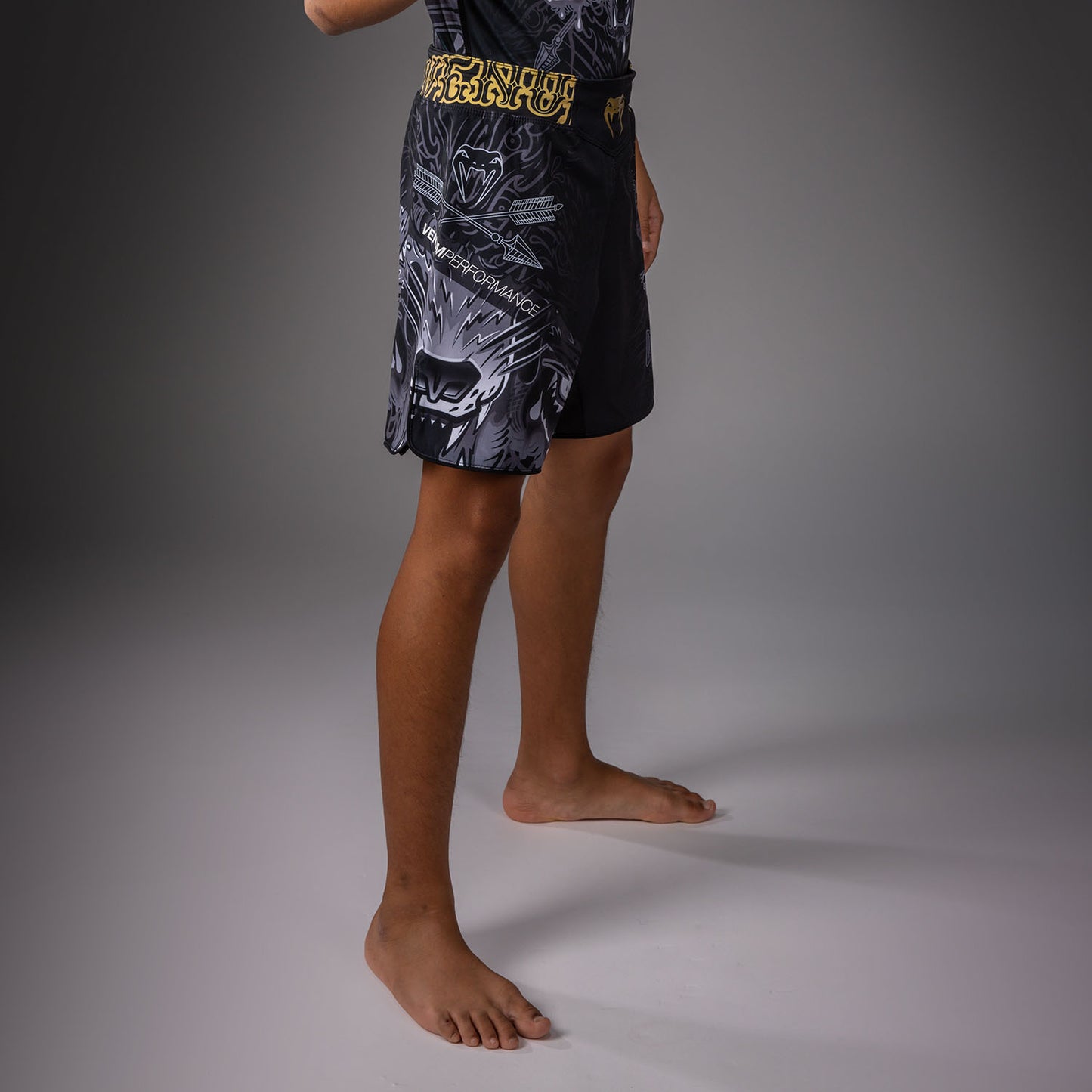 Venum Wolf Atak Pantaloncini da Combattimento Per Bambini – Nero/Grigio