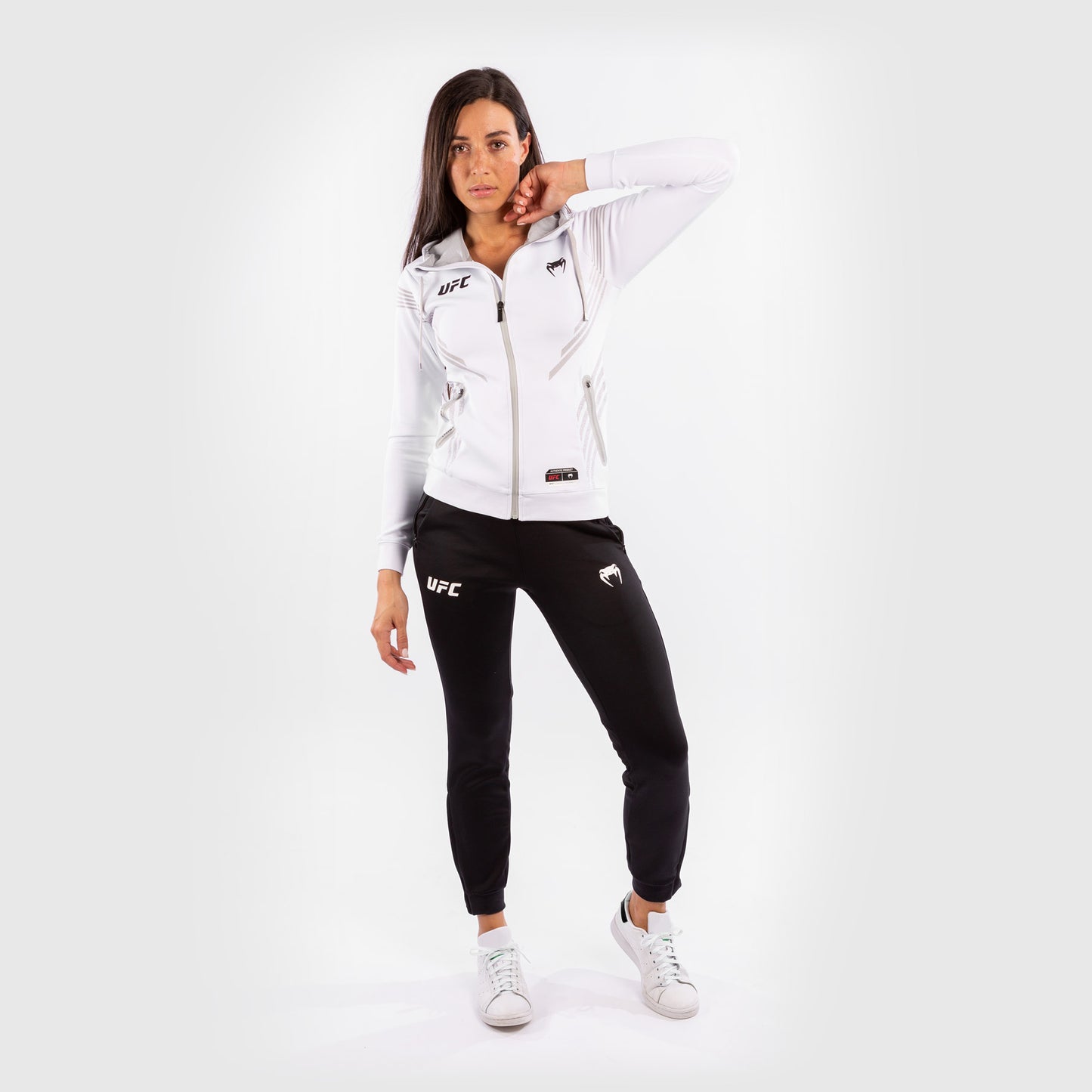 Felpa Con Cappuccio Walkout Donna Personalizzata UFC Venum Authentic Fight Night - Bianco