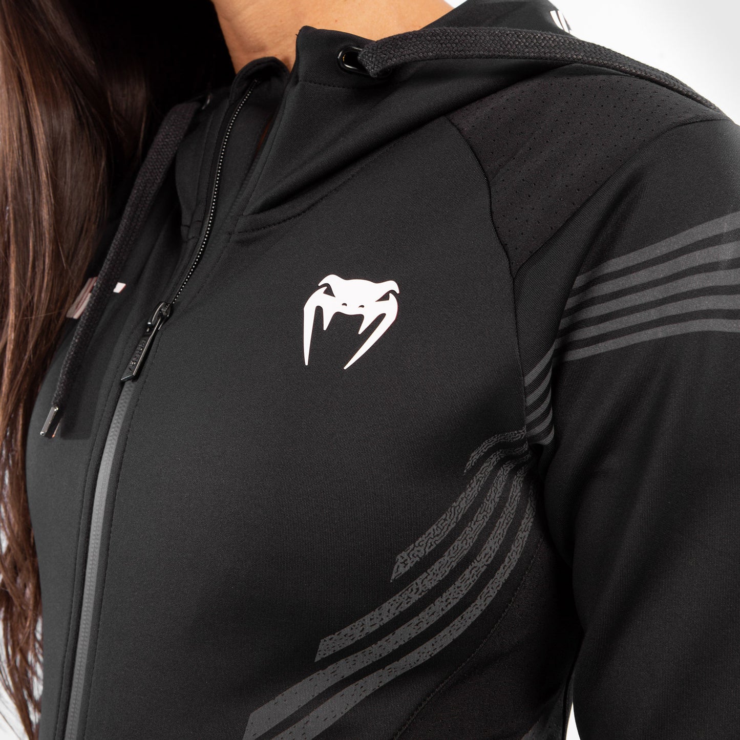 Felpa Con Cappuccio Walkout Donna Personalizzata UFC Venum Authentic Fight Night - Nero