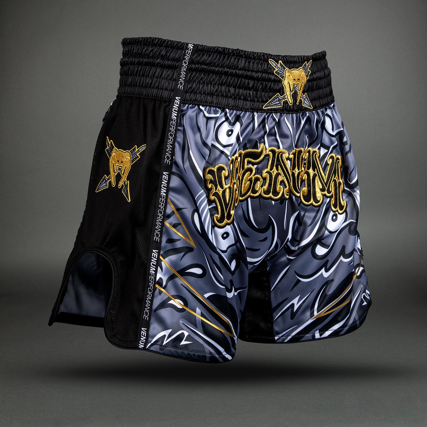 Venum Wolf Atak Pantaloncini Muay Thaï – Nero/Grigio