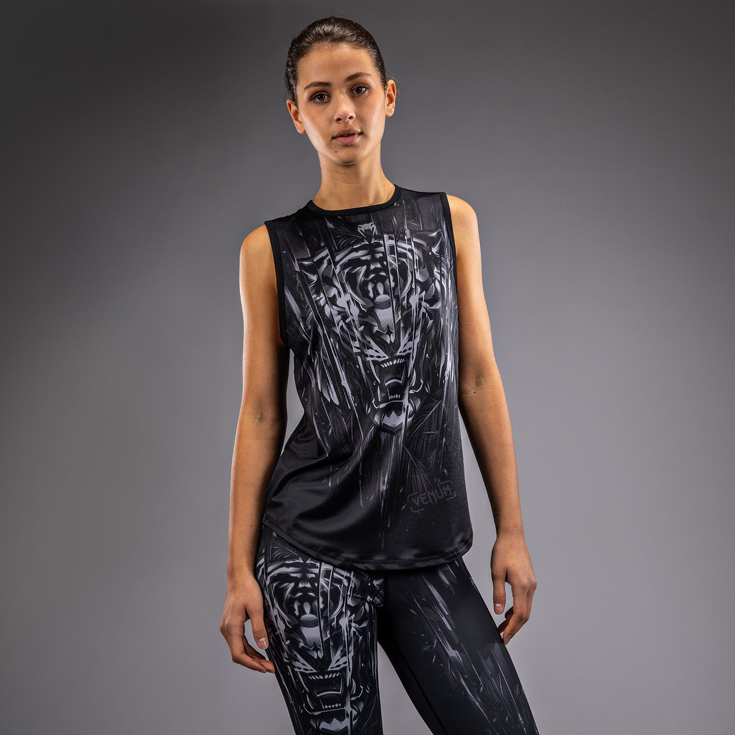 Venum Tiger Top Donna - Nero/Argento