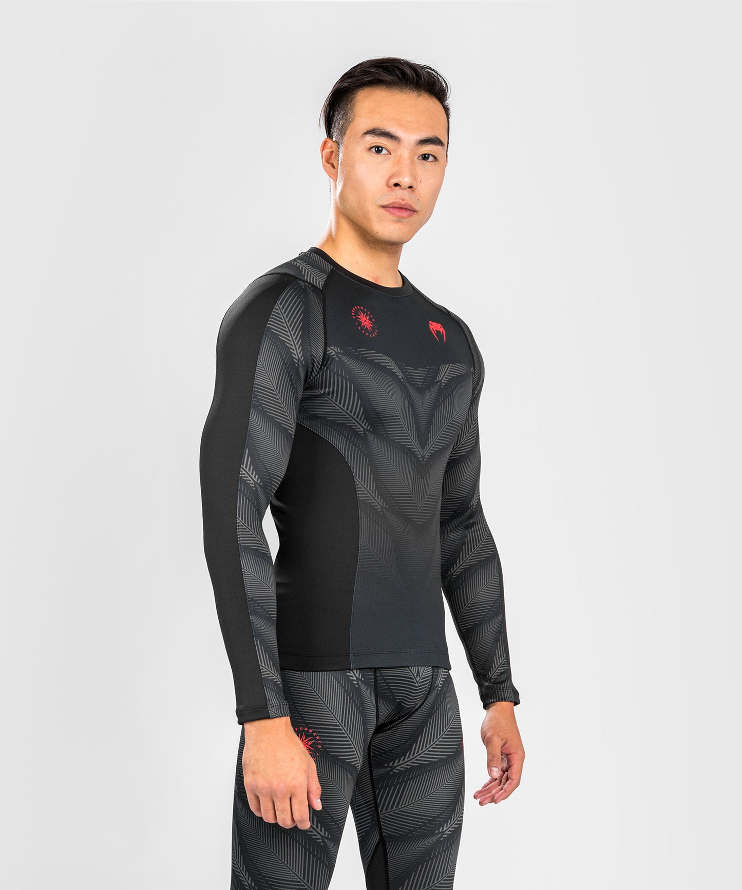 Maglietta Venum Phantom Compression - Maniche lunghe - Nero/Rosso