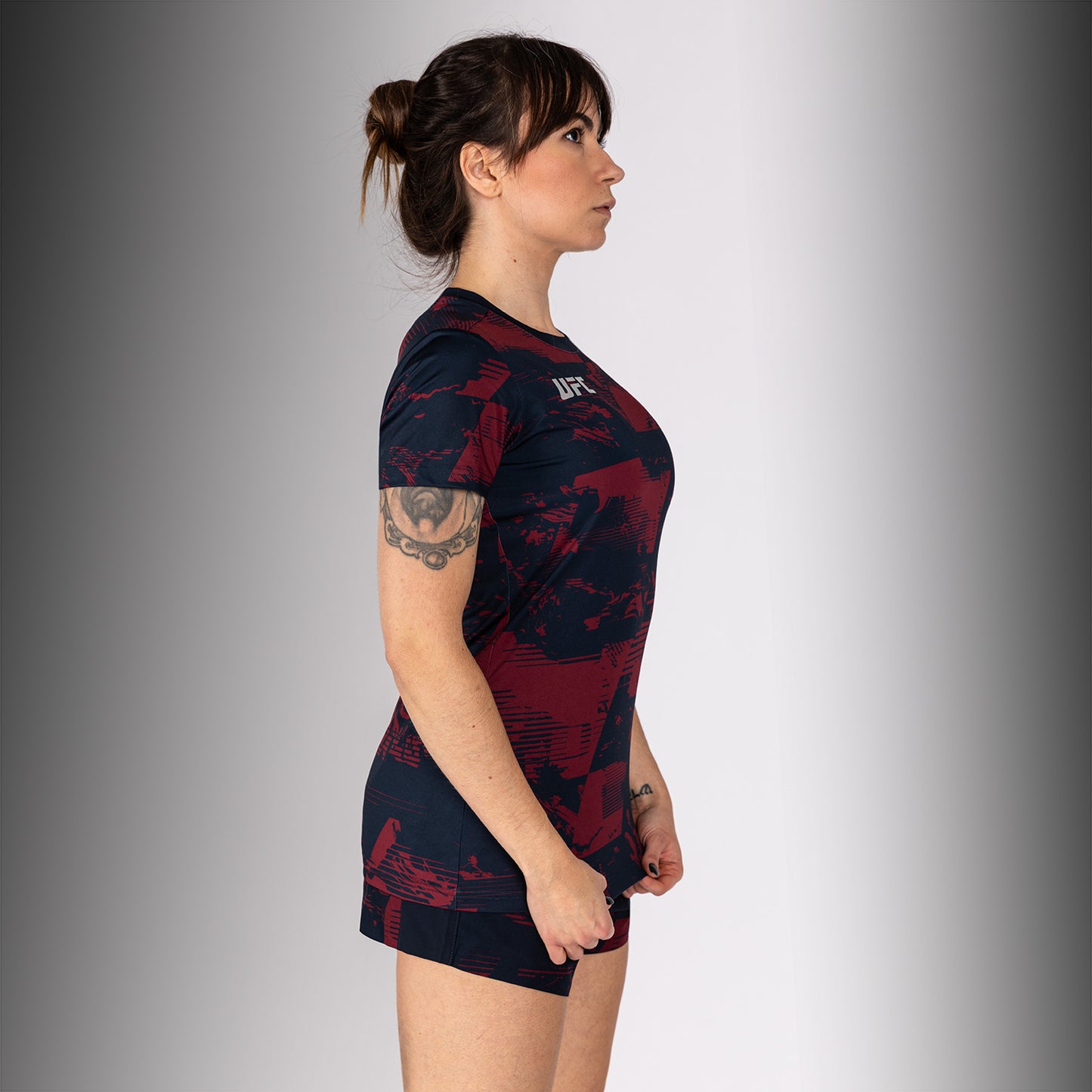 UFC Zenith by Venum Authentic Fight Week T-shirt maniche corte Performance Donna - Blu navy/Bordeaux/Argento