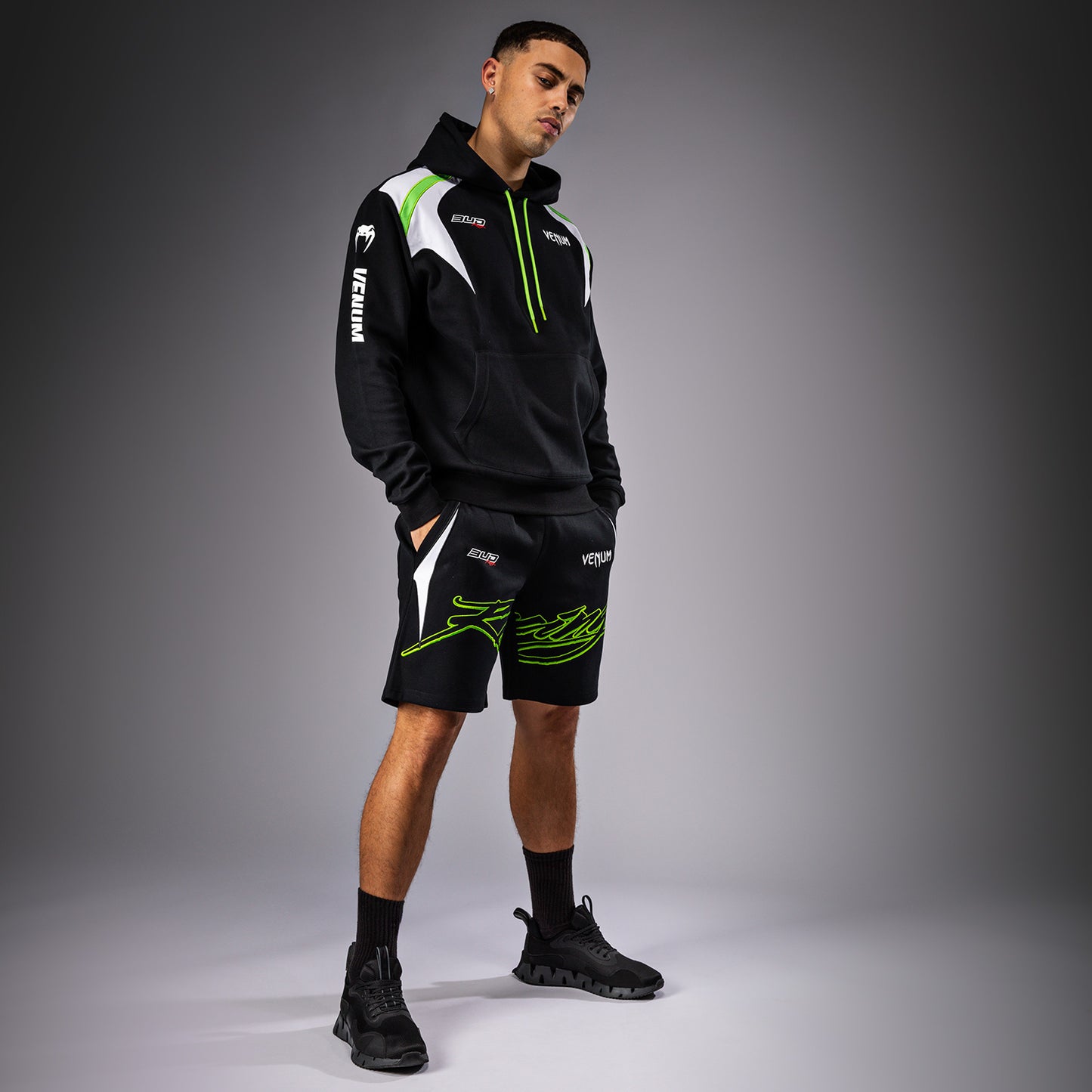 Venum x Bud Racing Pantaloncini in cotone Uomo - Nero/Bianco/Verde lime