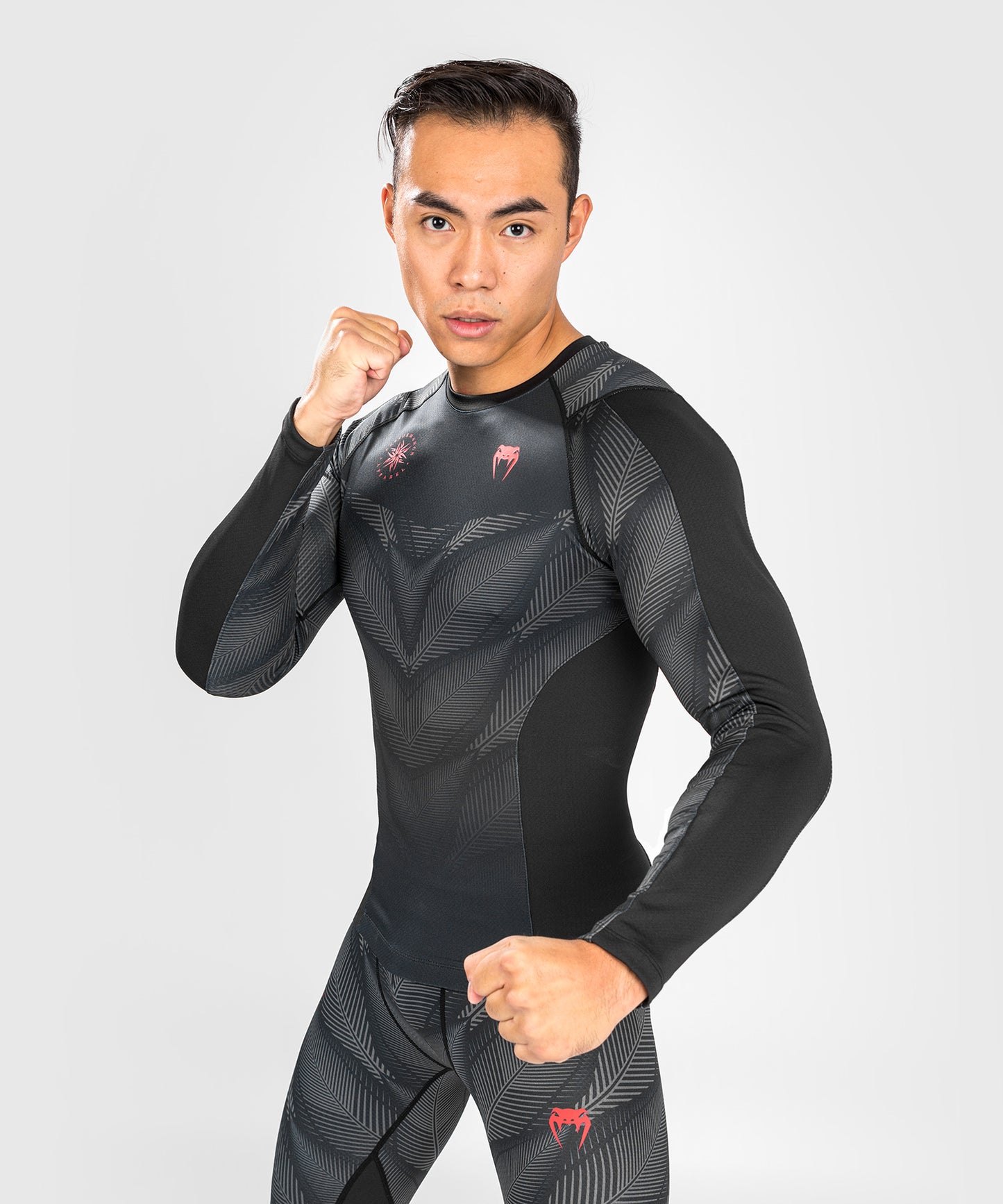 Maglietta Venum Phantom Compression - Maniche lunghe - Nero/Rosso