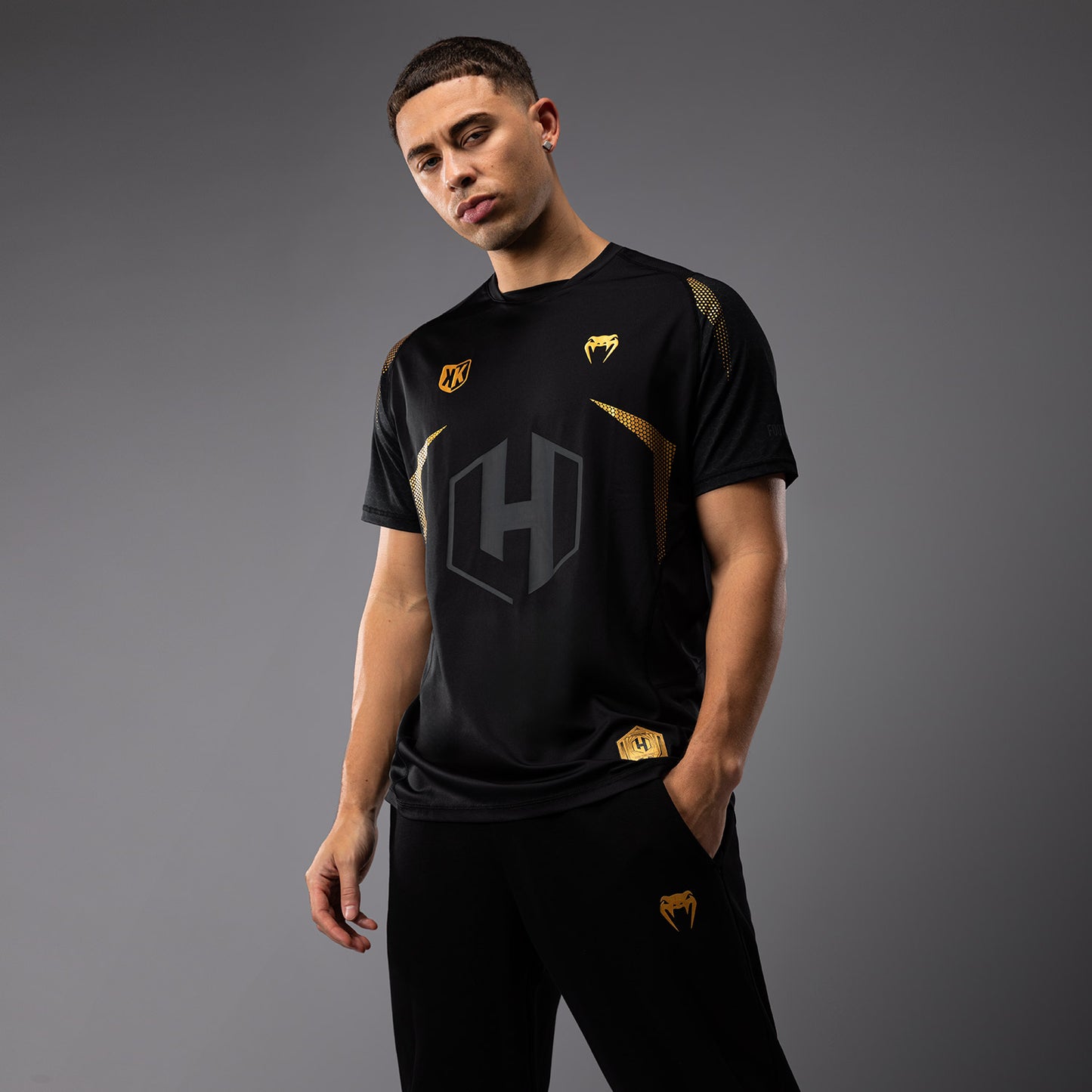 FK x Venum Hexagone MMA Maglietta Dry Tech - Nero/Oro