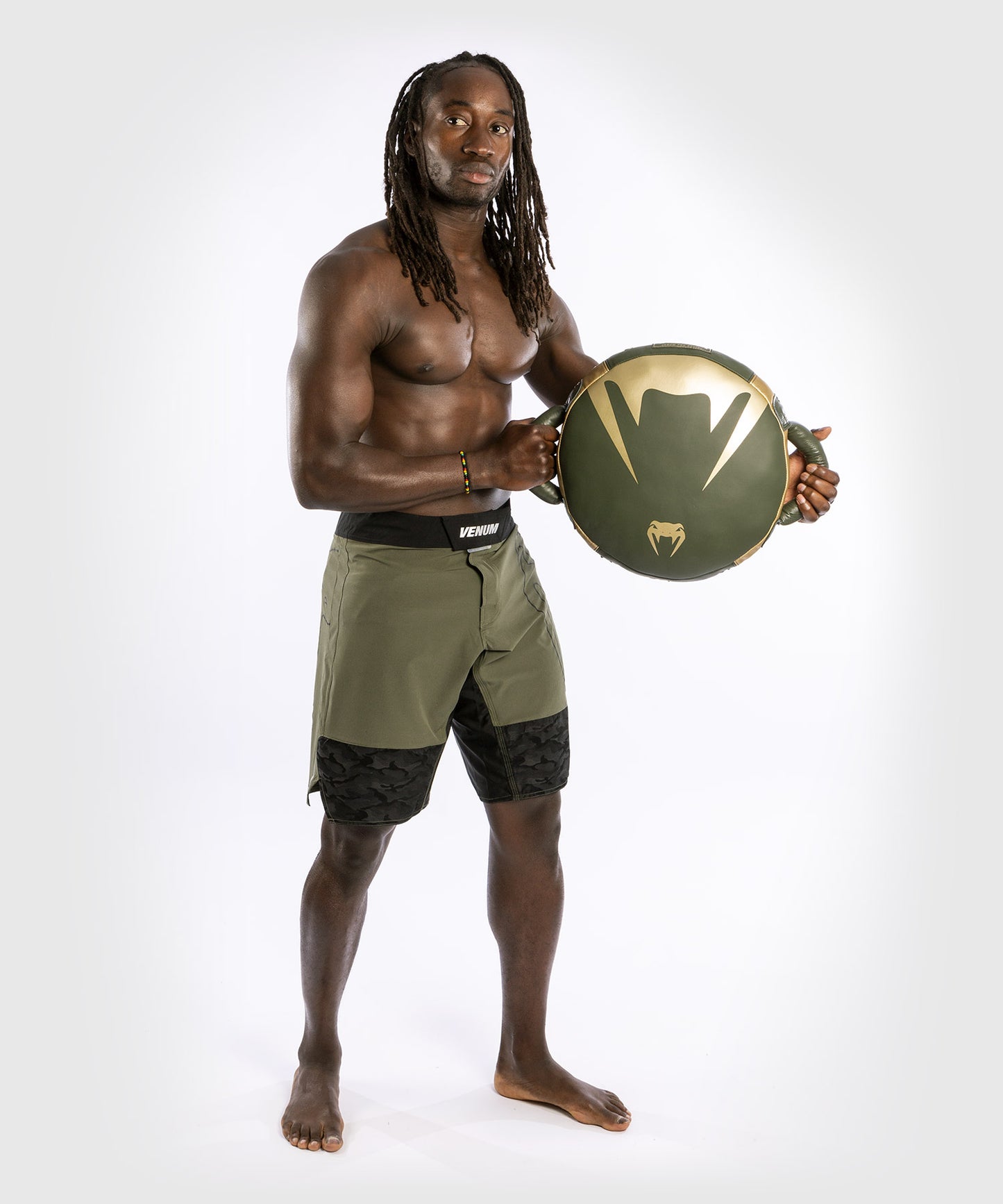 PRO BOXING GEAR PAD ROTONDO IN MICROFIBRA DI QUALITÀ - Khaki/Oro