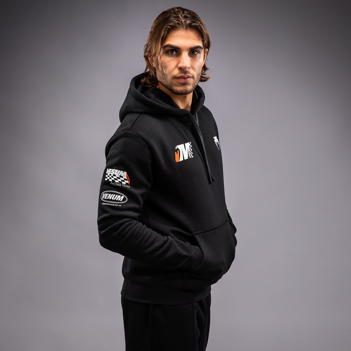 Venum Motorsport Felpa con Cappuccio - Nero Profondo