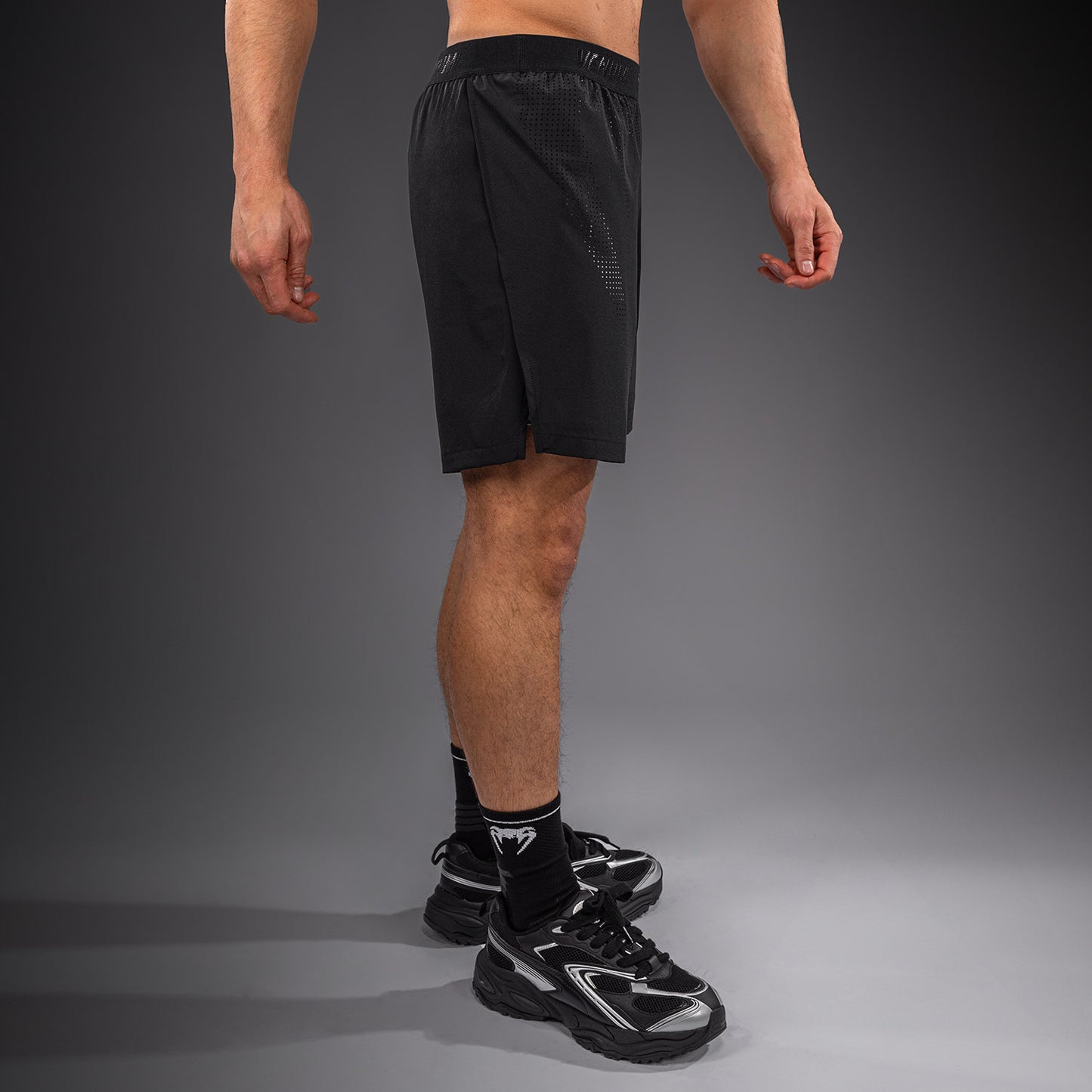 Pantaloncini da allenamento ibridi Venum Lazer - Nero/Grigio