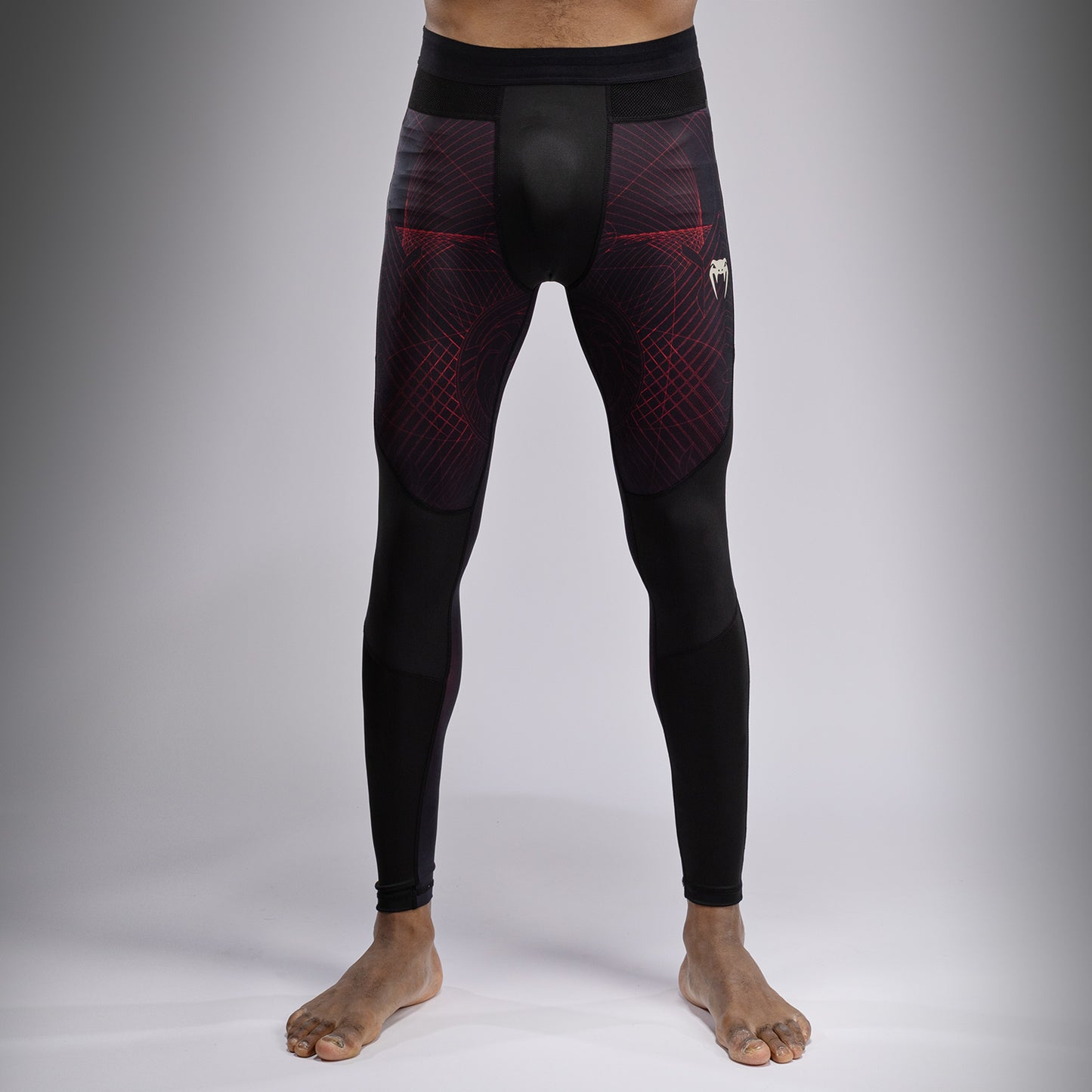 Venum G-Fit Air Pantaloni a compressione - Nero Profondo/Rosso Fuoco