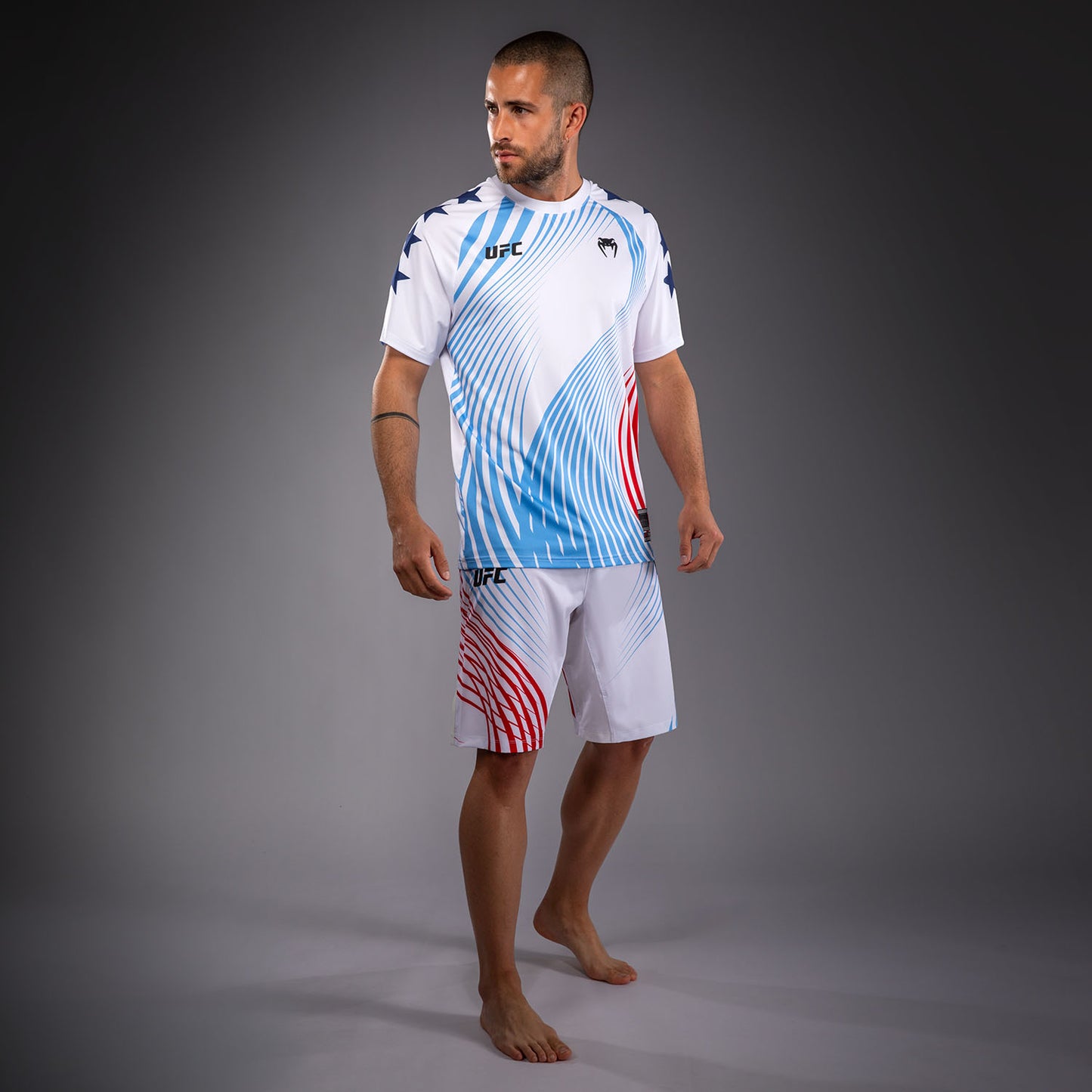 Official UFC Freedom 250 by Venum Personalizzato Authentic Fight Night Maglia Walkout da uomo - Bianco