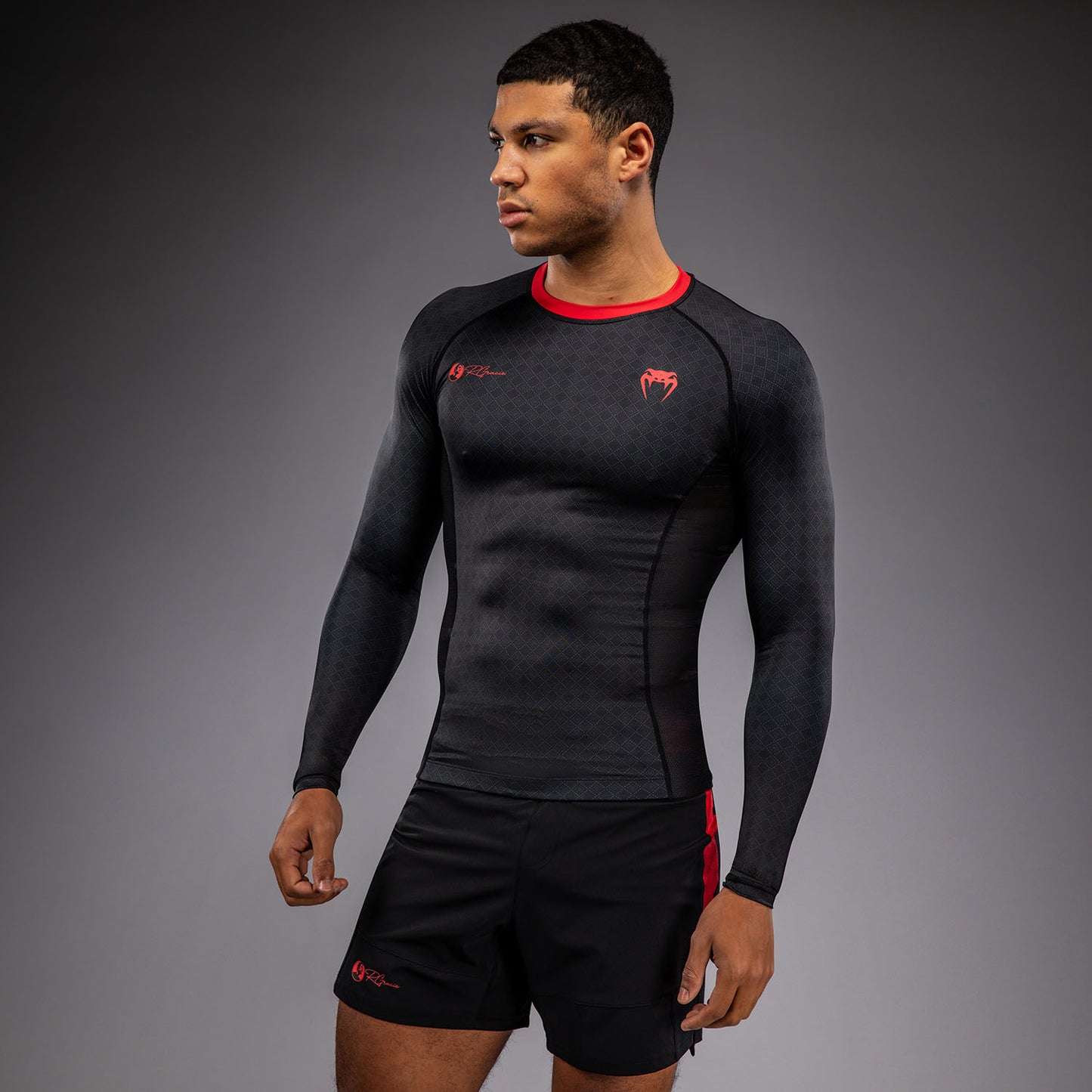 Venum x Roger Gracie Signature Rashguard a Maniche Lunghe - Nero/Rosso
