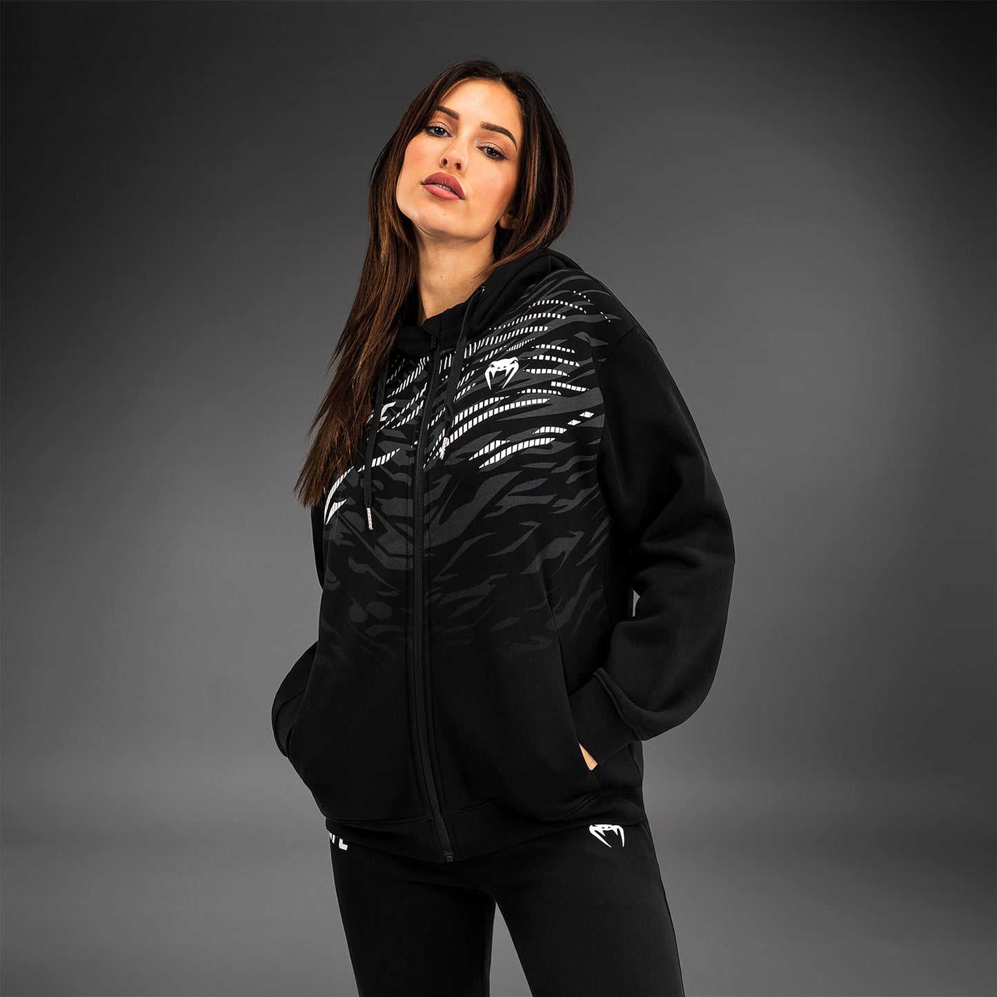 UFC Fusion by Venum Replica Felpa con Zip per Donna - Nero