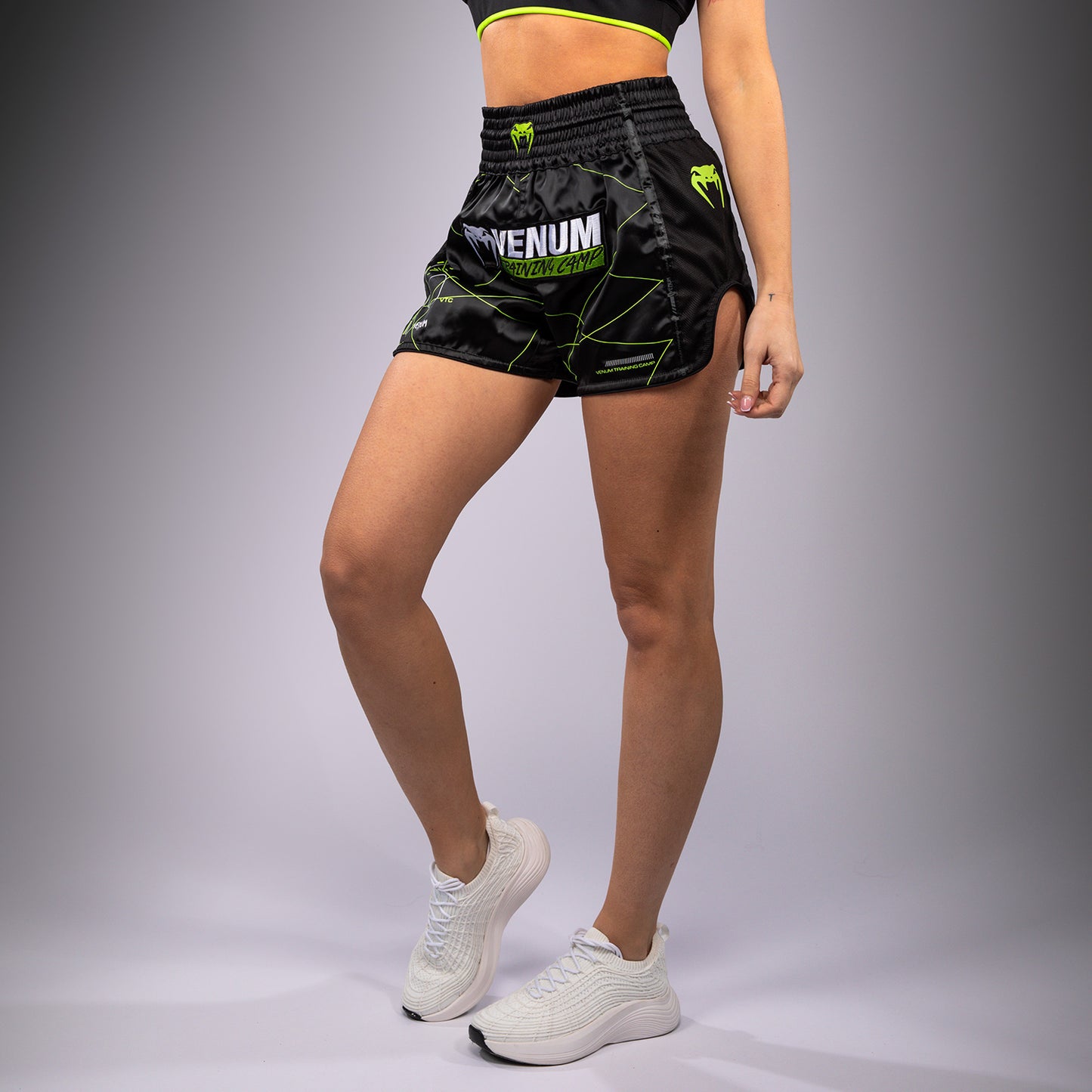 Venum Training Camp 4.0 Pantaloncini Muay Thai - Nero/Verde chiaro