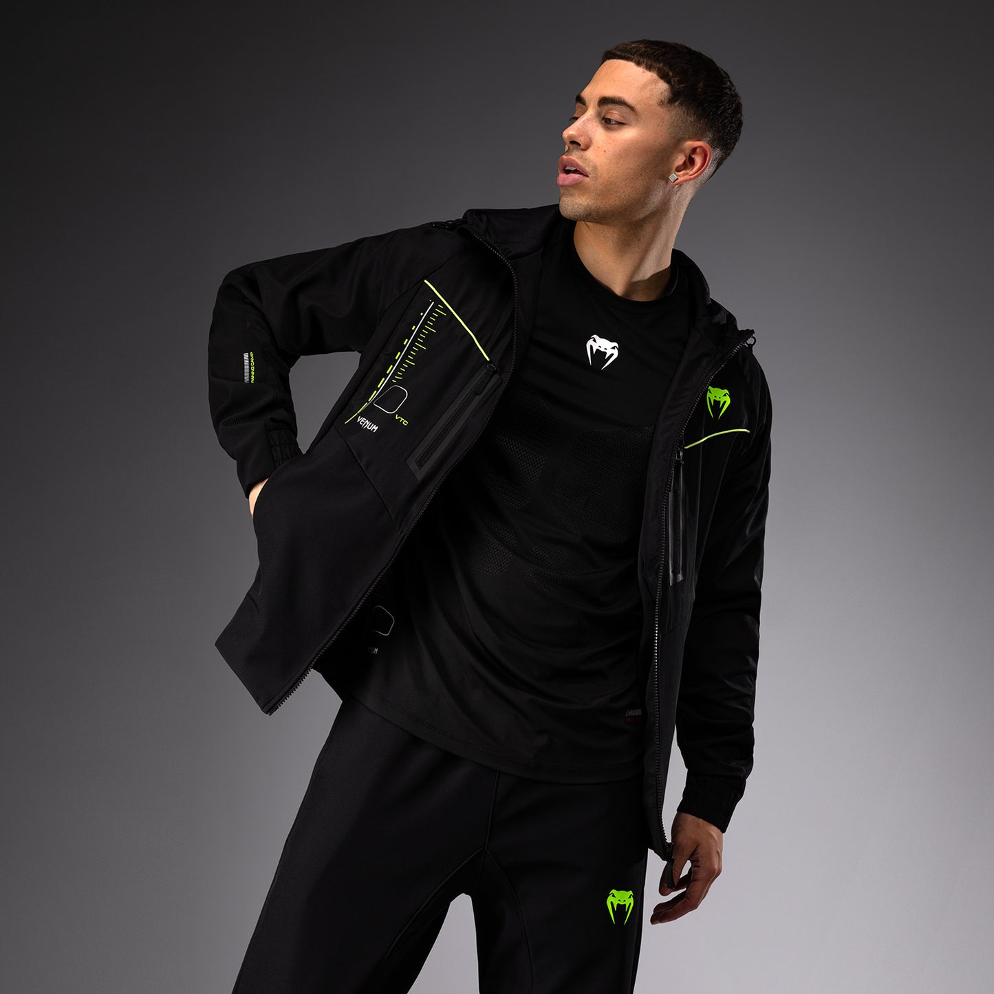 Venum Training Camp 4.0 Giacca da ginnastica - Nero/Verde chiaro
