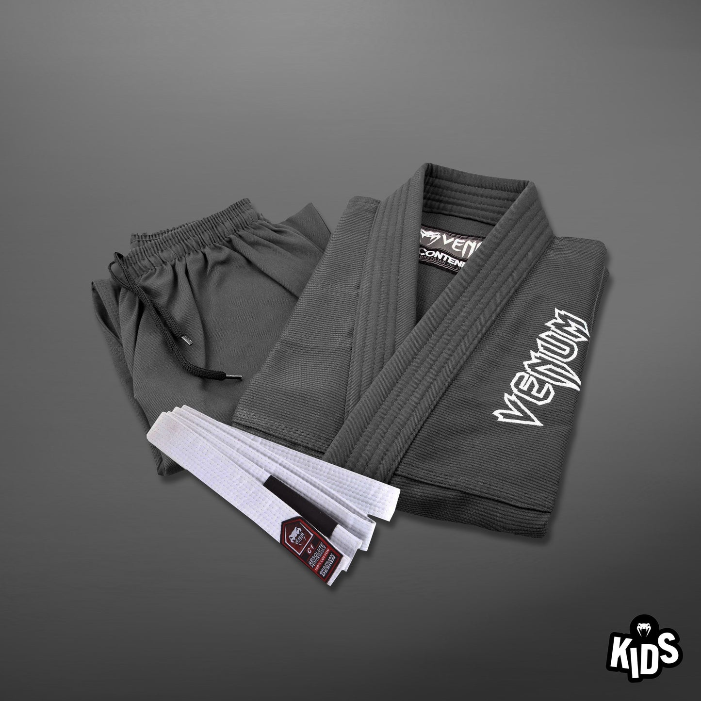 Venum Contender Kids Gi da BJJ (Completo di cintura bianca) - Grigio