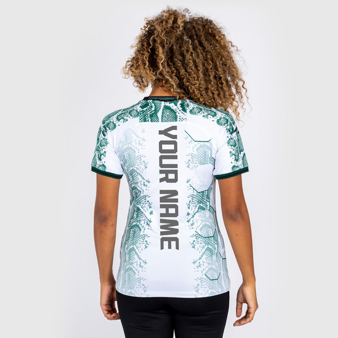 UFC Adrenaline by Venum Personalized Authentic Fight Night Maglia Walkout donna - Emerald Edition - bianco/verde