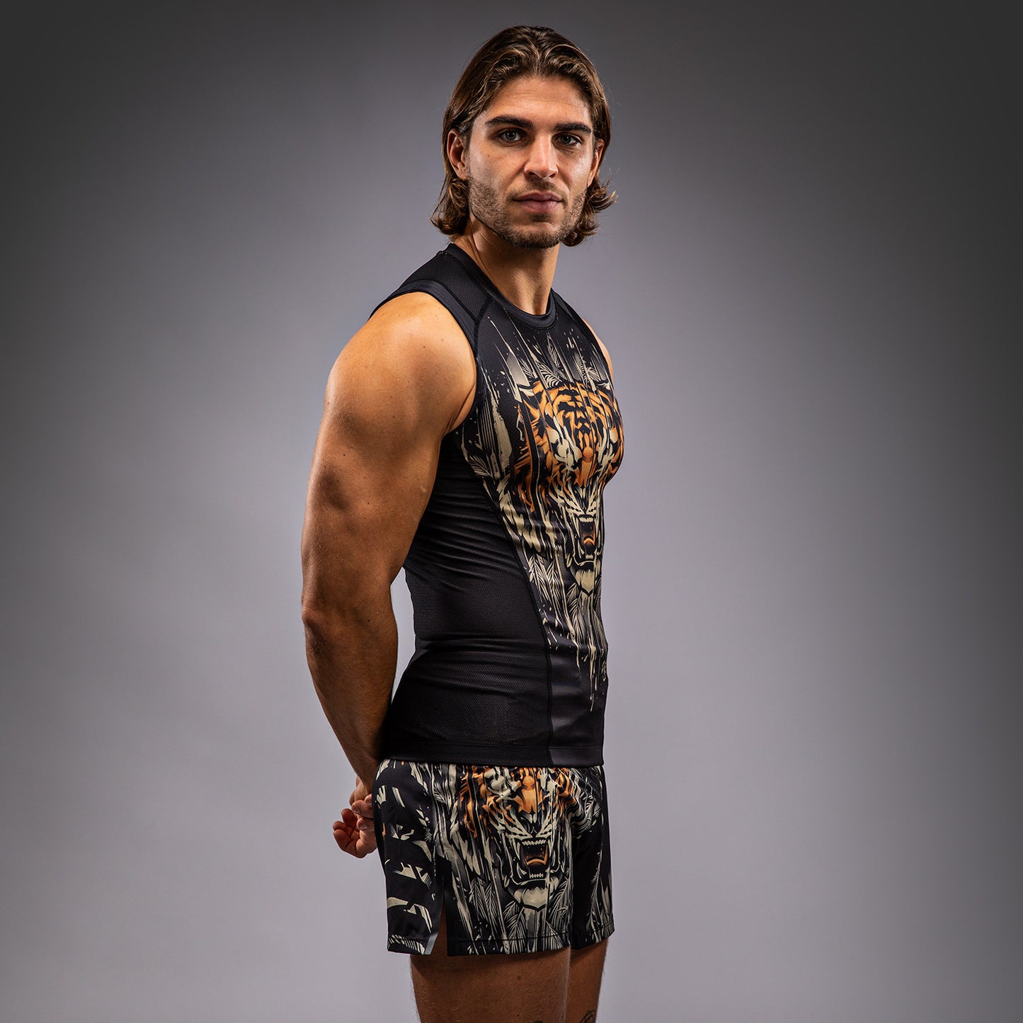 Venum Tiger Rashguard Senza Maniche - Nero/Arancione Neon