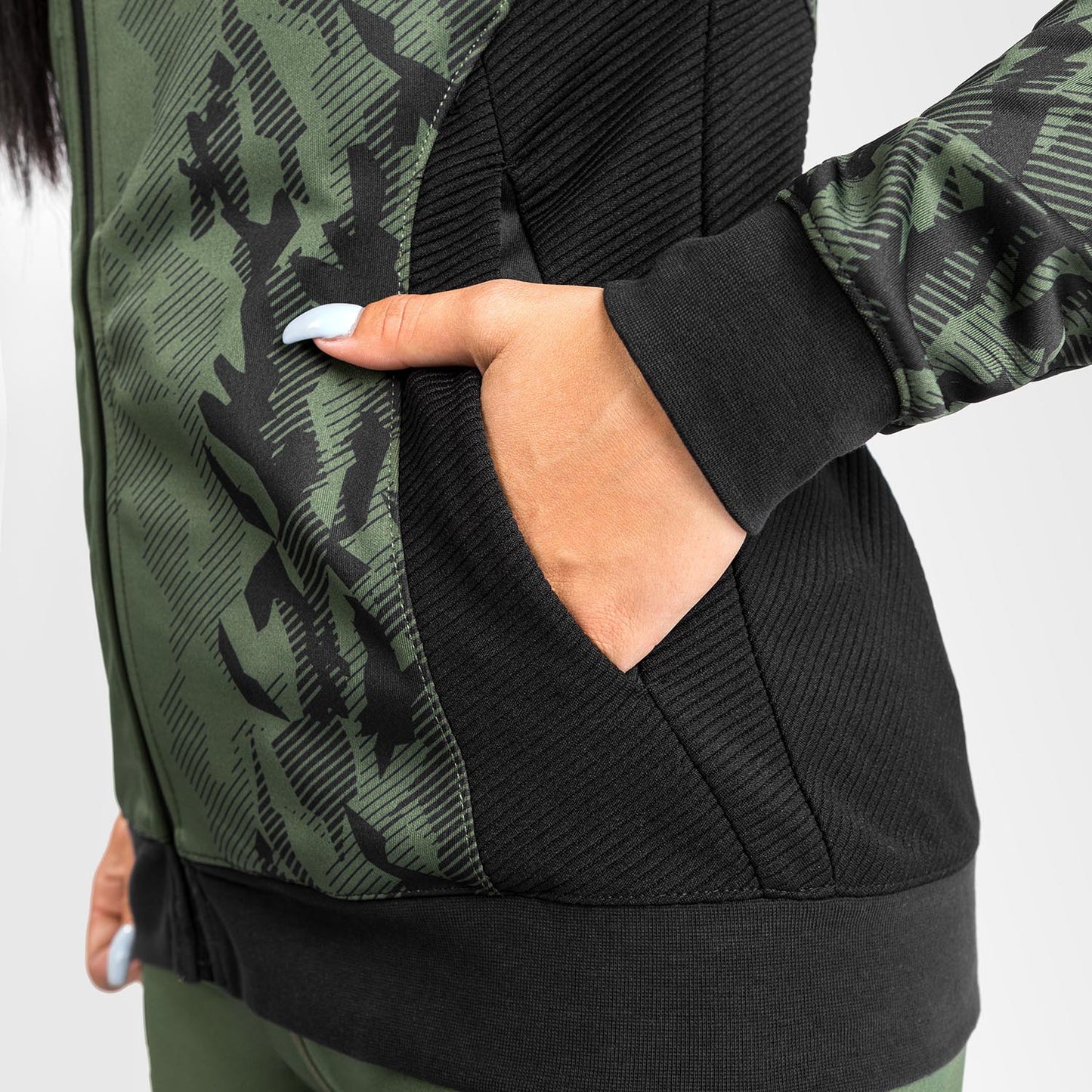 Felpa Con Cappuccio Con Zip Donna UFC Venum Authentic Fight Week - Verde