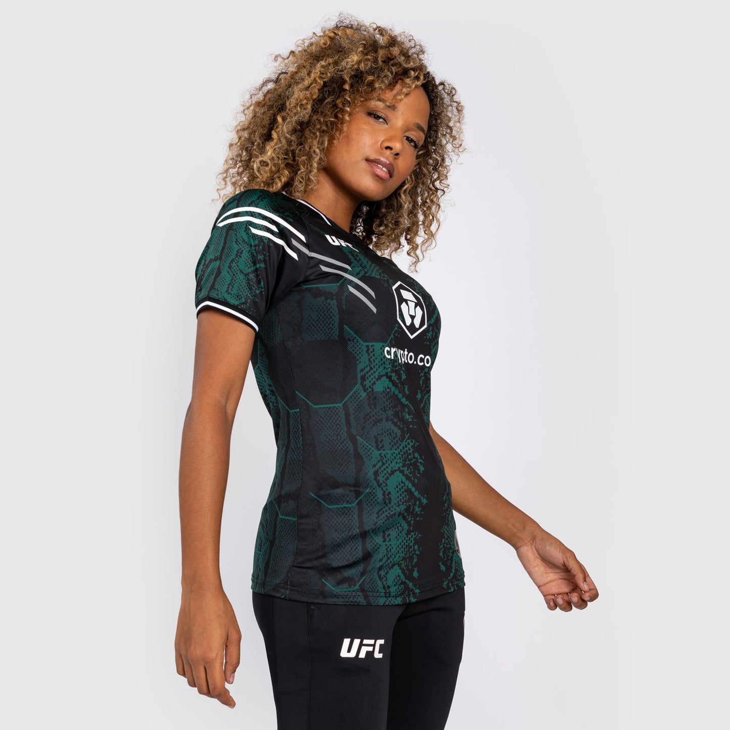 UFC Adrenaline by Venum Personalized Authentic Fight Night Maglia Walkout Donna - Emerald Edition - Verde/Nero