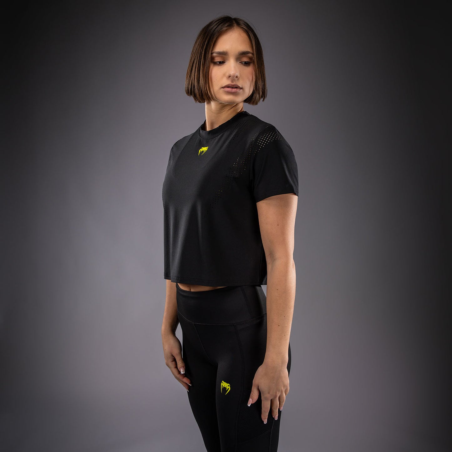 Venum Lazer Maglietta Dry Tech da Donna - Nero/Giallo