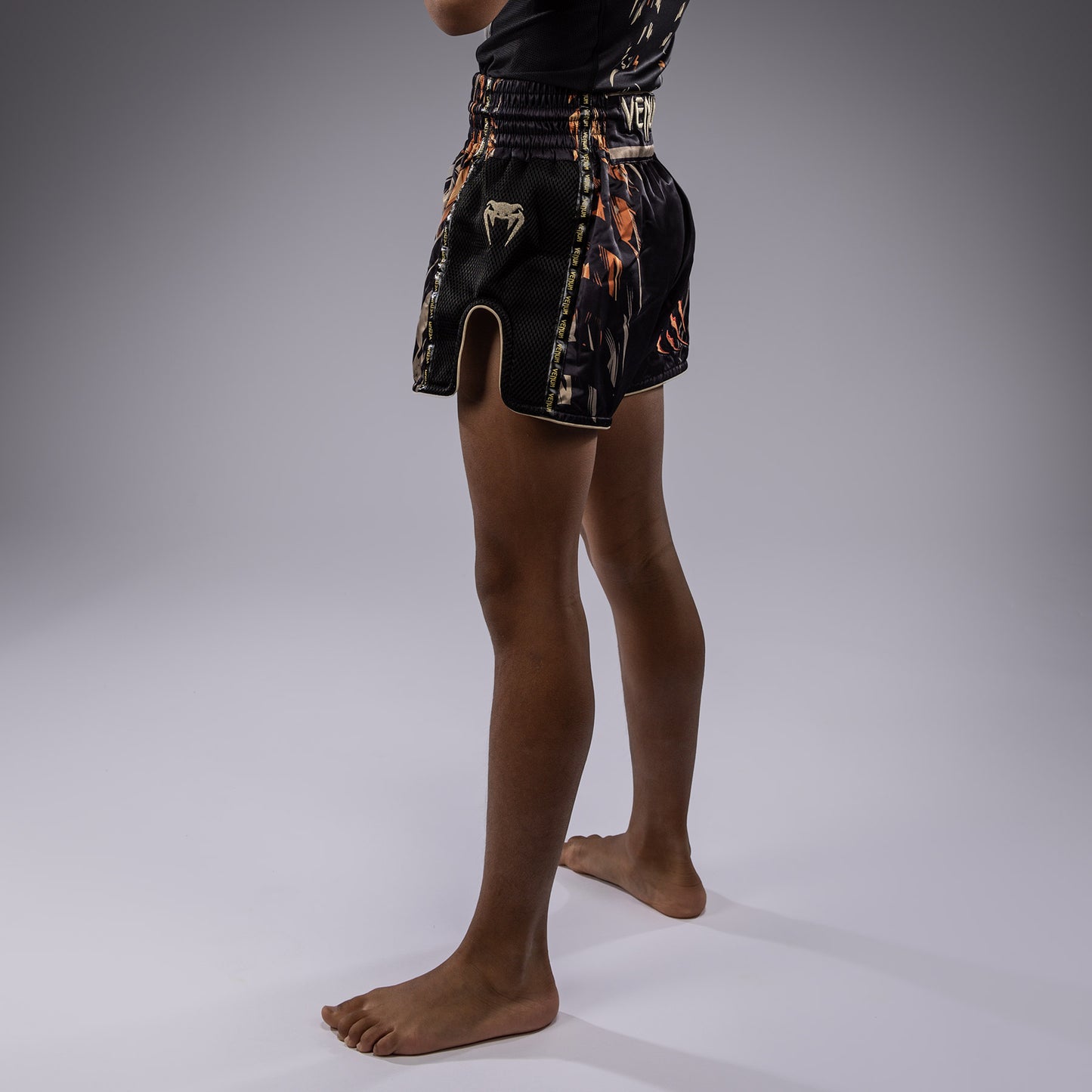 Venum Tiger Pantaloni Muay Thai Bambini - Nero/Arancione Neon