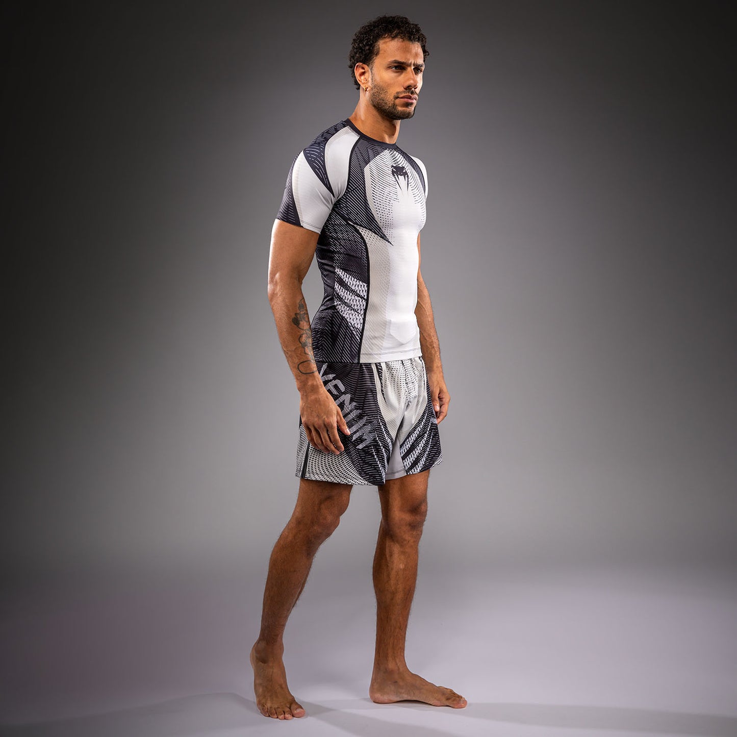 Venum Galactic 3.0 Rashguard a Maniche Corte - Bianco Sporco/Nero