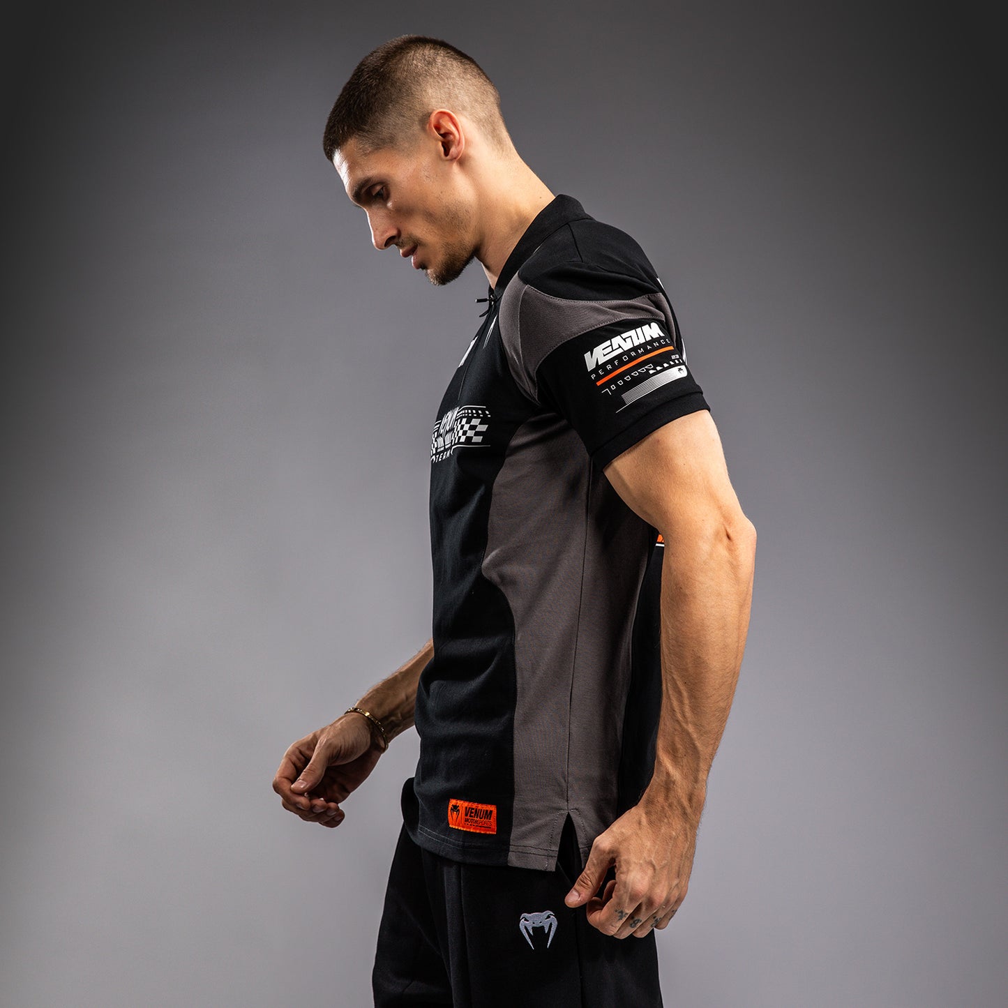 Venum Motorsport Polo in Cotone - Nero Profondo