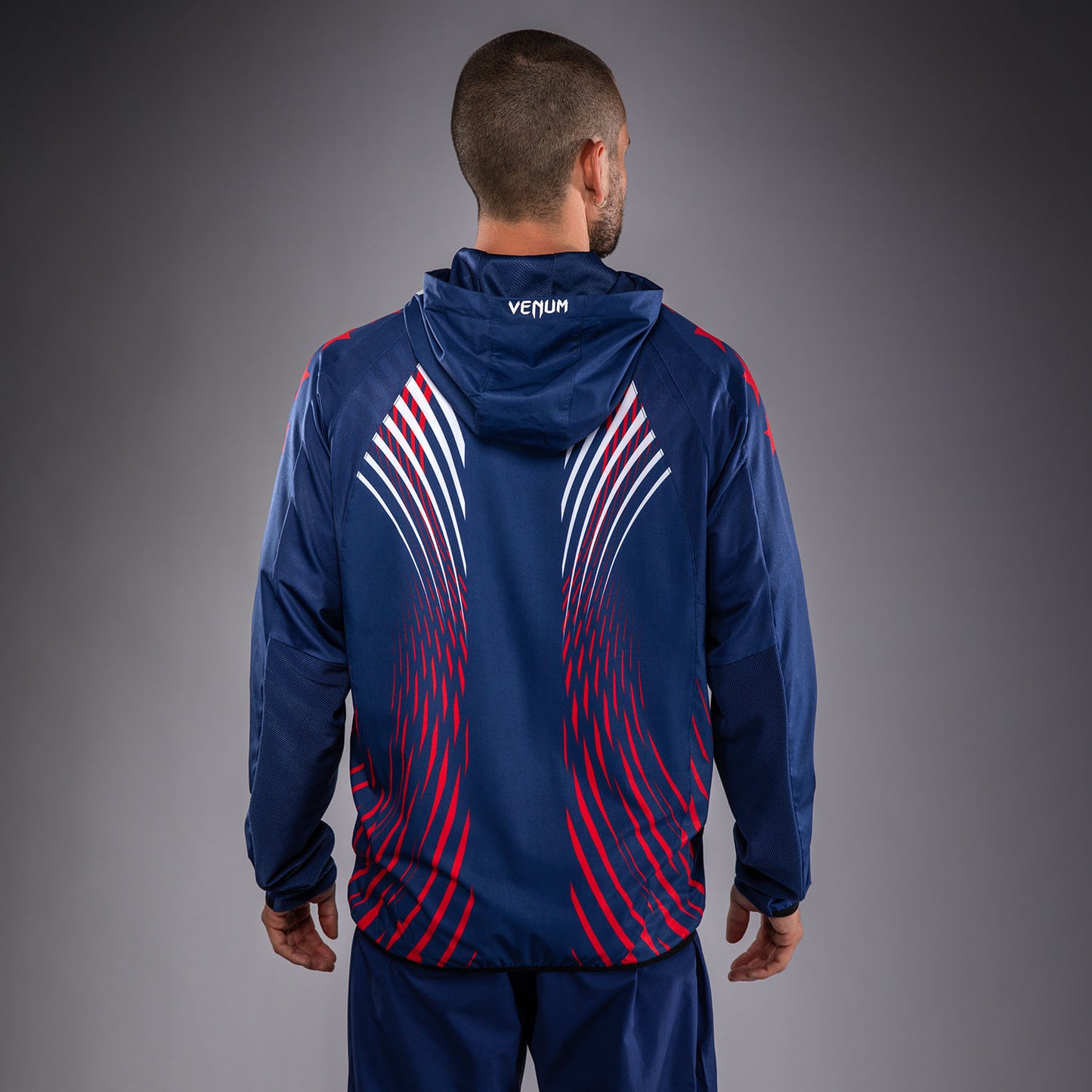 Official UFC Freedom 250 by Venum Authentic Fight Night Felpa con cappuccio Walkout da uomo - Blu