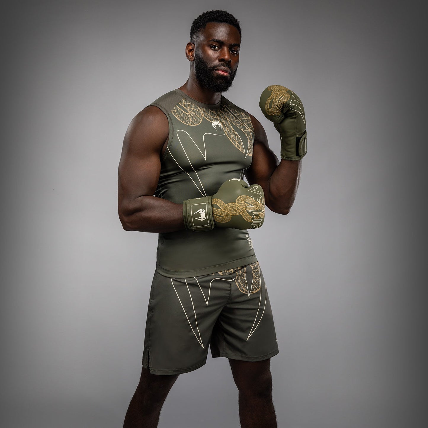 Venum Serpenti Rashguard Senza Maniche – Kaki/Bronzo/Avorio