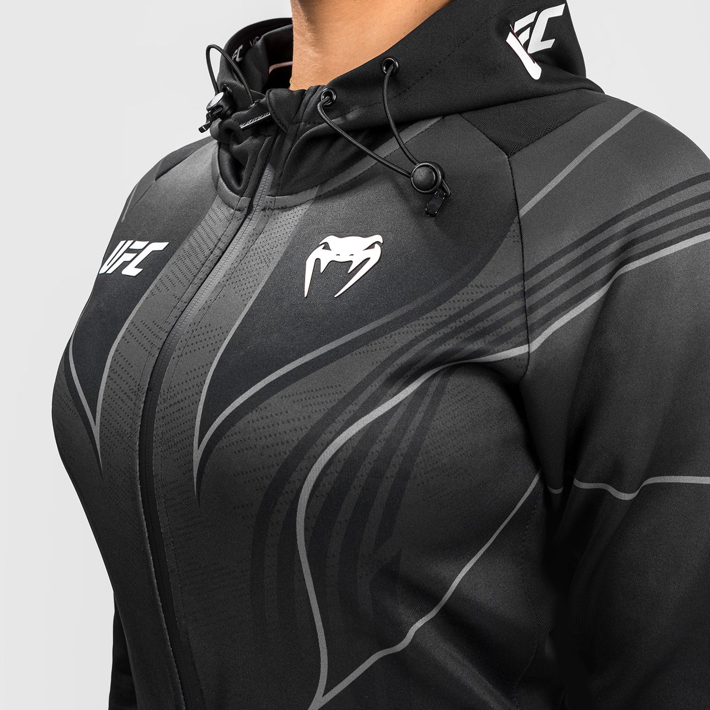 Felpa con cappuccio UFC Venum Authentic Fight Night 2.0 Donna - Nero