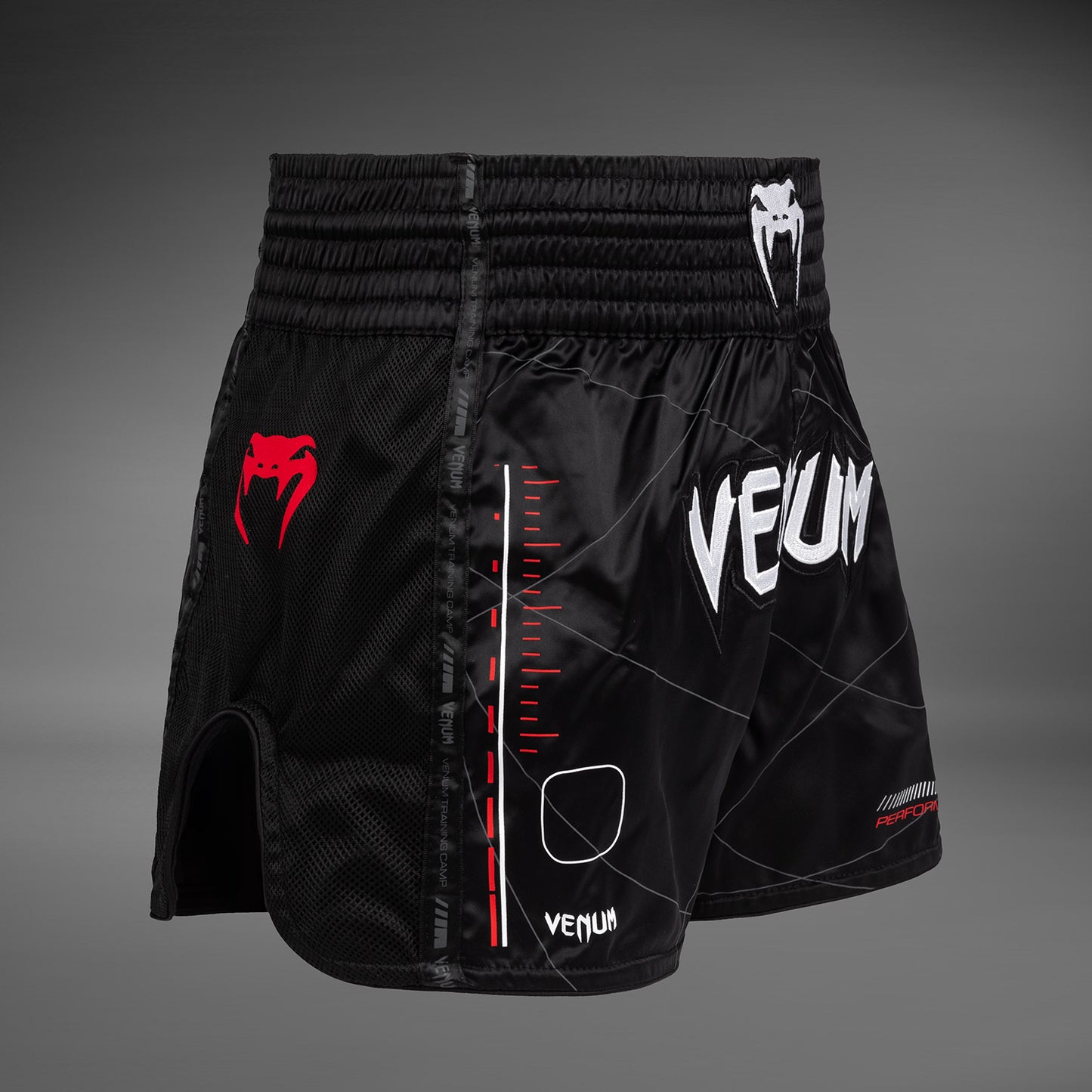Venum Tactical XT Pantaloncini da Muay Thai - Nero/Rosso Fuoco