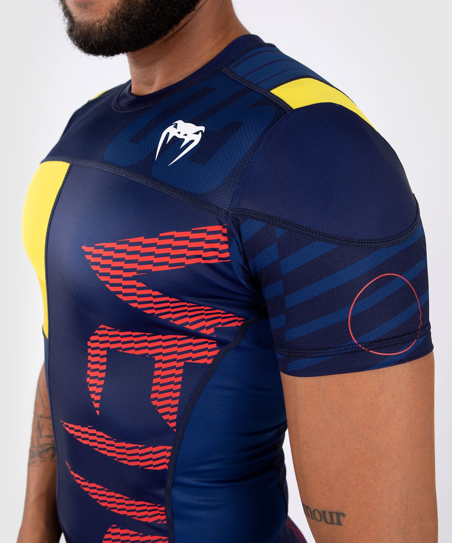 Venum Sport 05 Maglietta a Compressione a Maniche Corte - Blu/Giallo