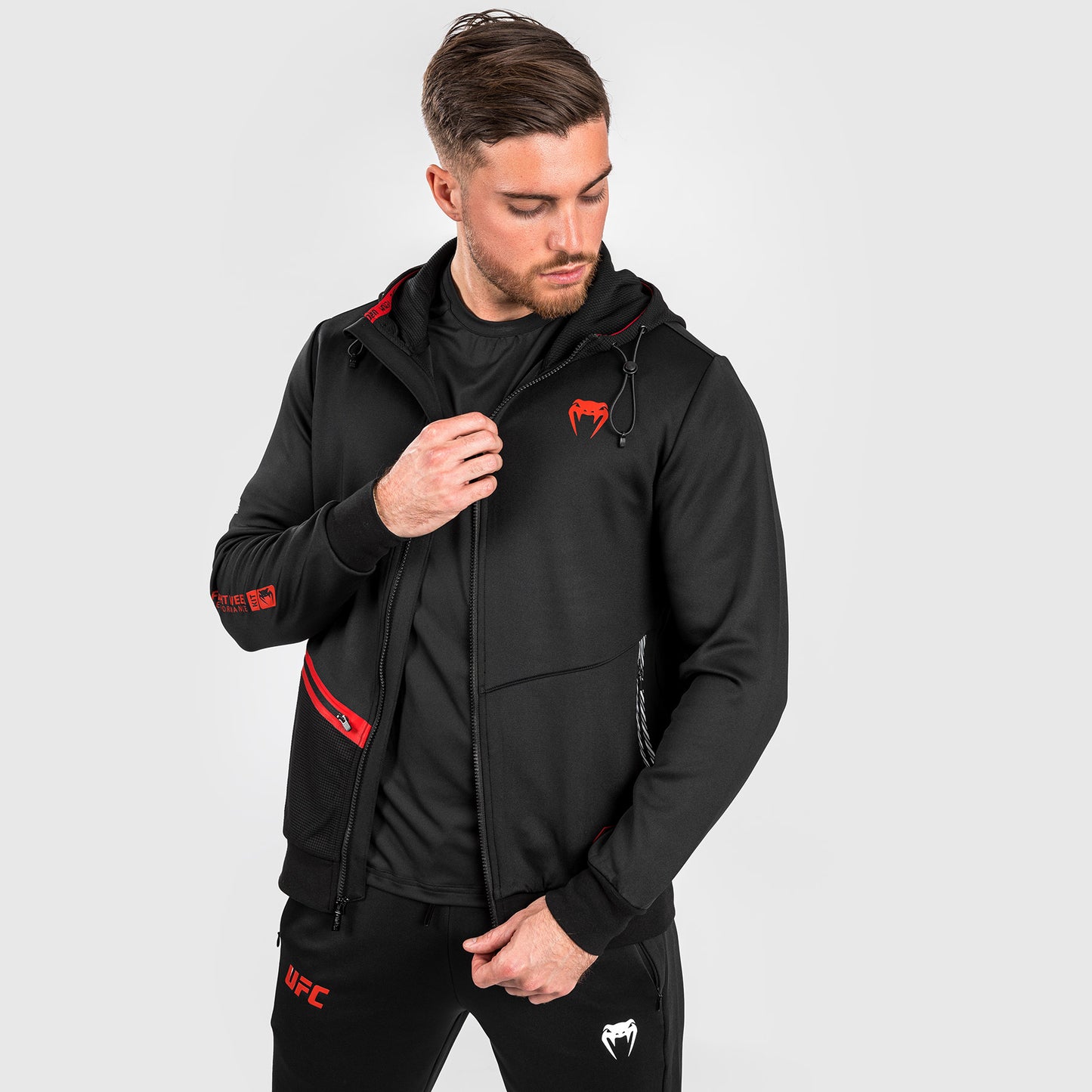 UFC Adrenaline by Venum Fight Week Felpa con cappuccio e zip da Uomo - Nero