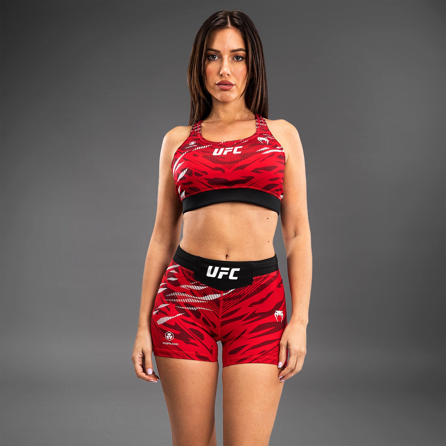 UFC Fusion by Venum Authentic Fight Night Vale Tudo Shorts per Donna - Fit Corto - Rosso
